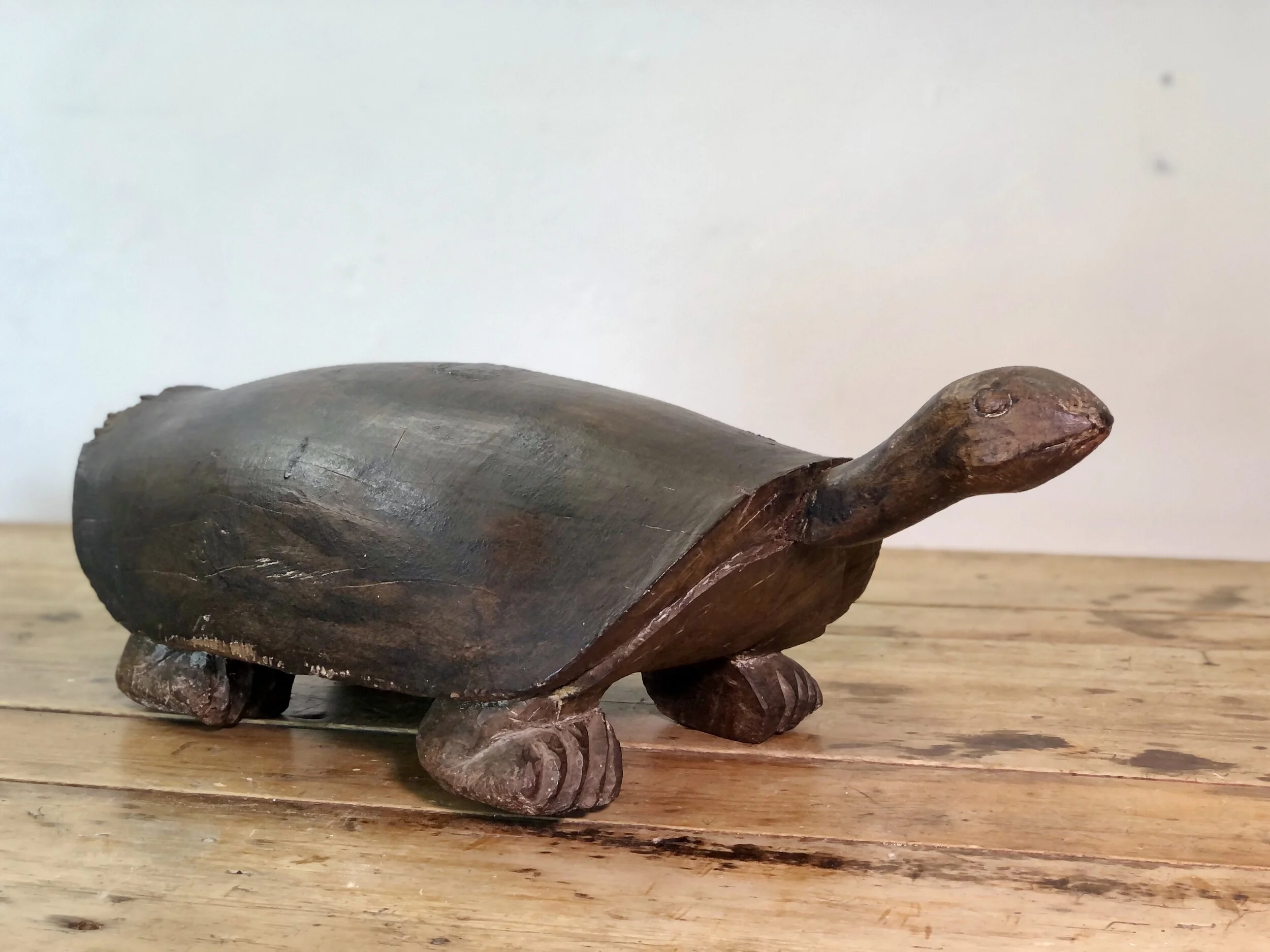 Vintage Hand Carved Giant Turtle