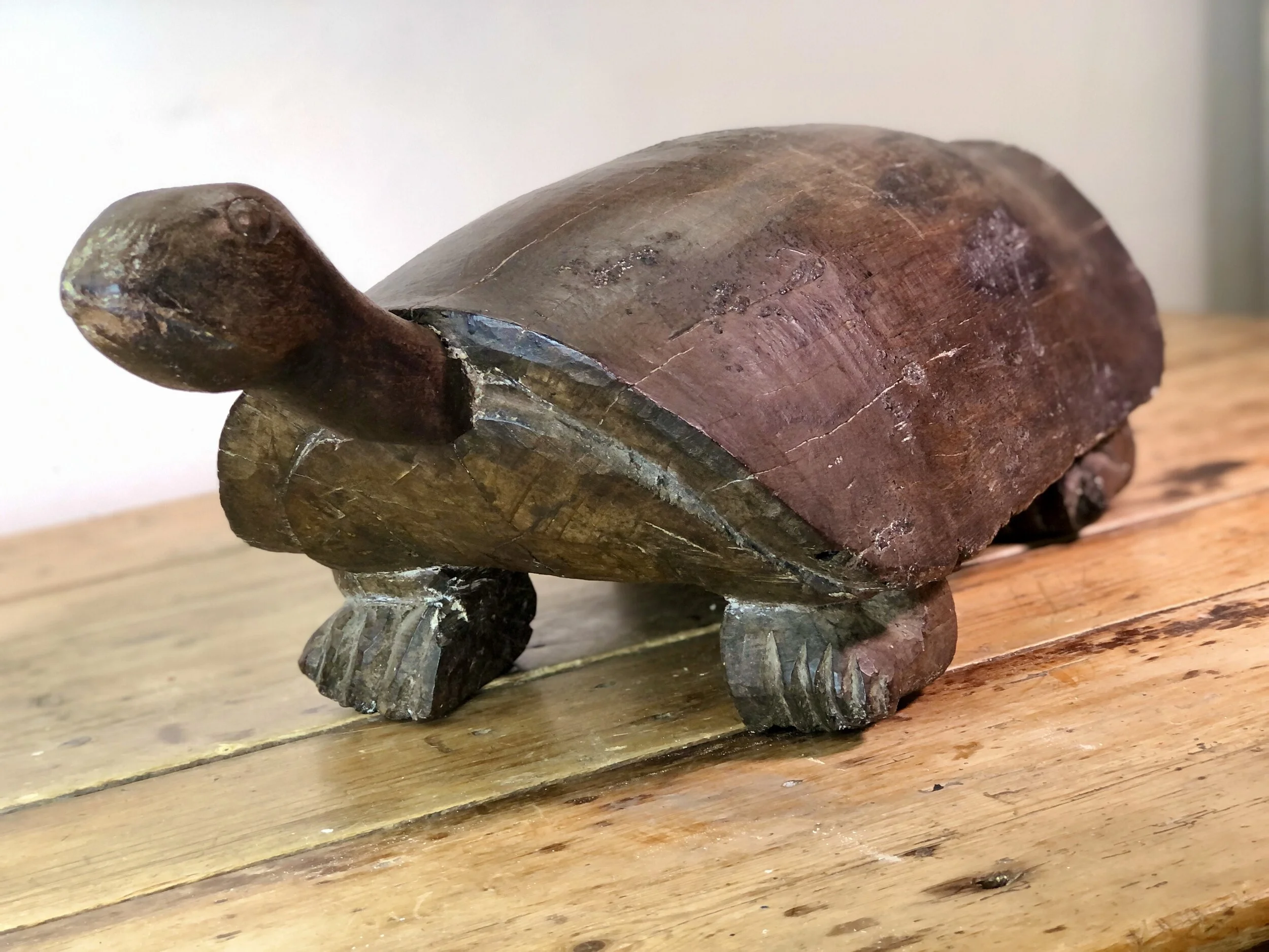 Vintage Hand Carved Giant Turtle
