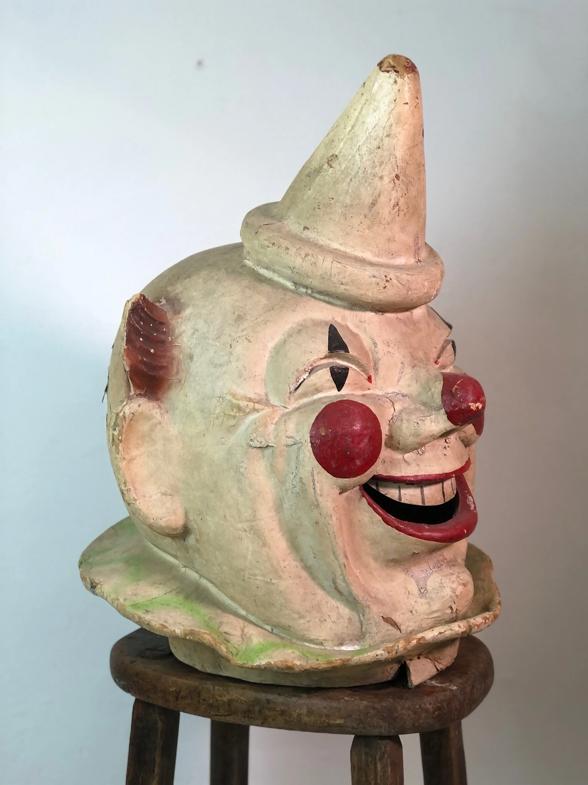 Antique Papier Mâché Clowns Mask