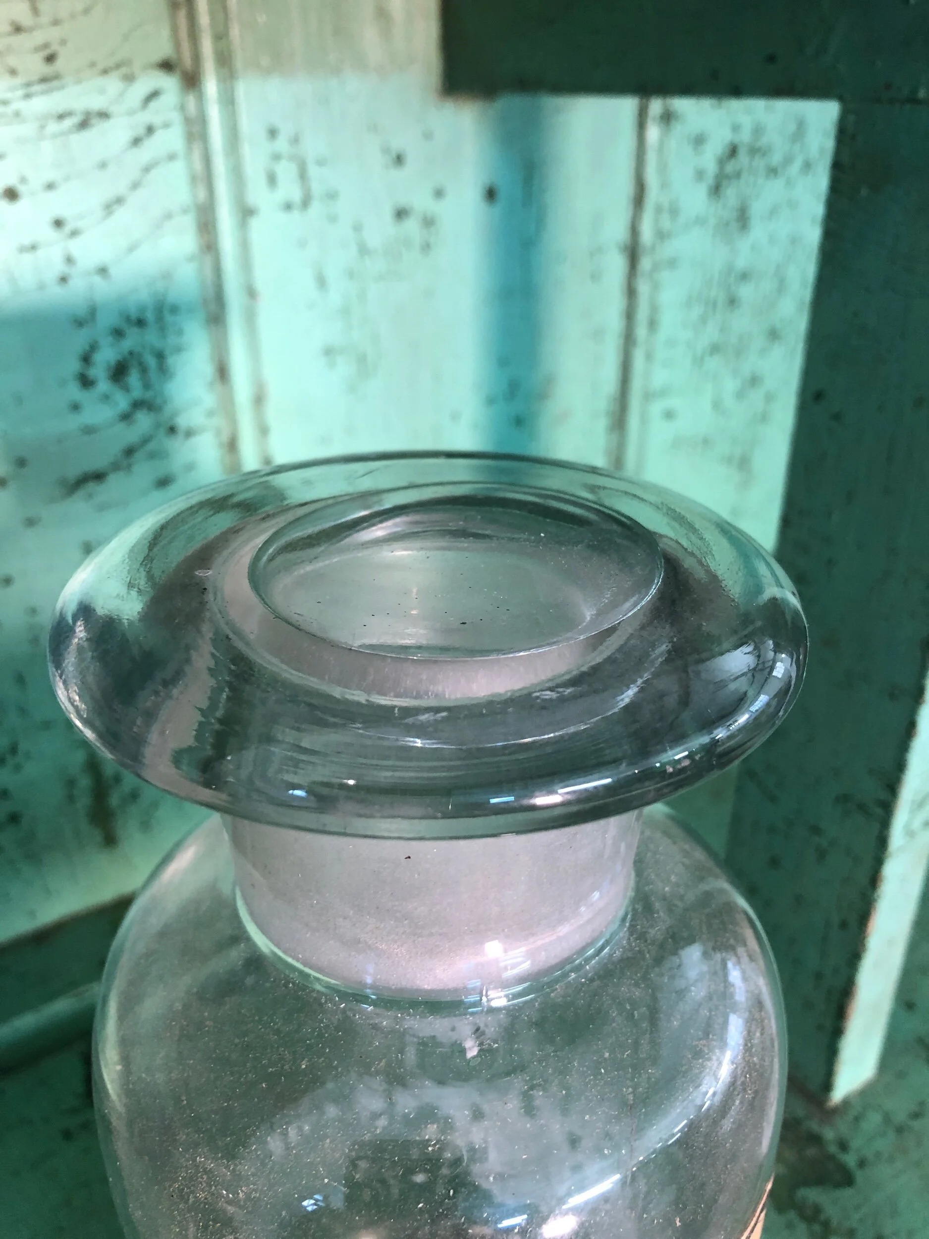 Pair Antique French Glass Apothecary Pharmacy Bottles