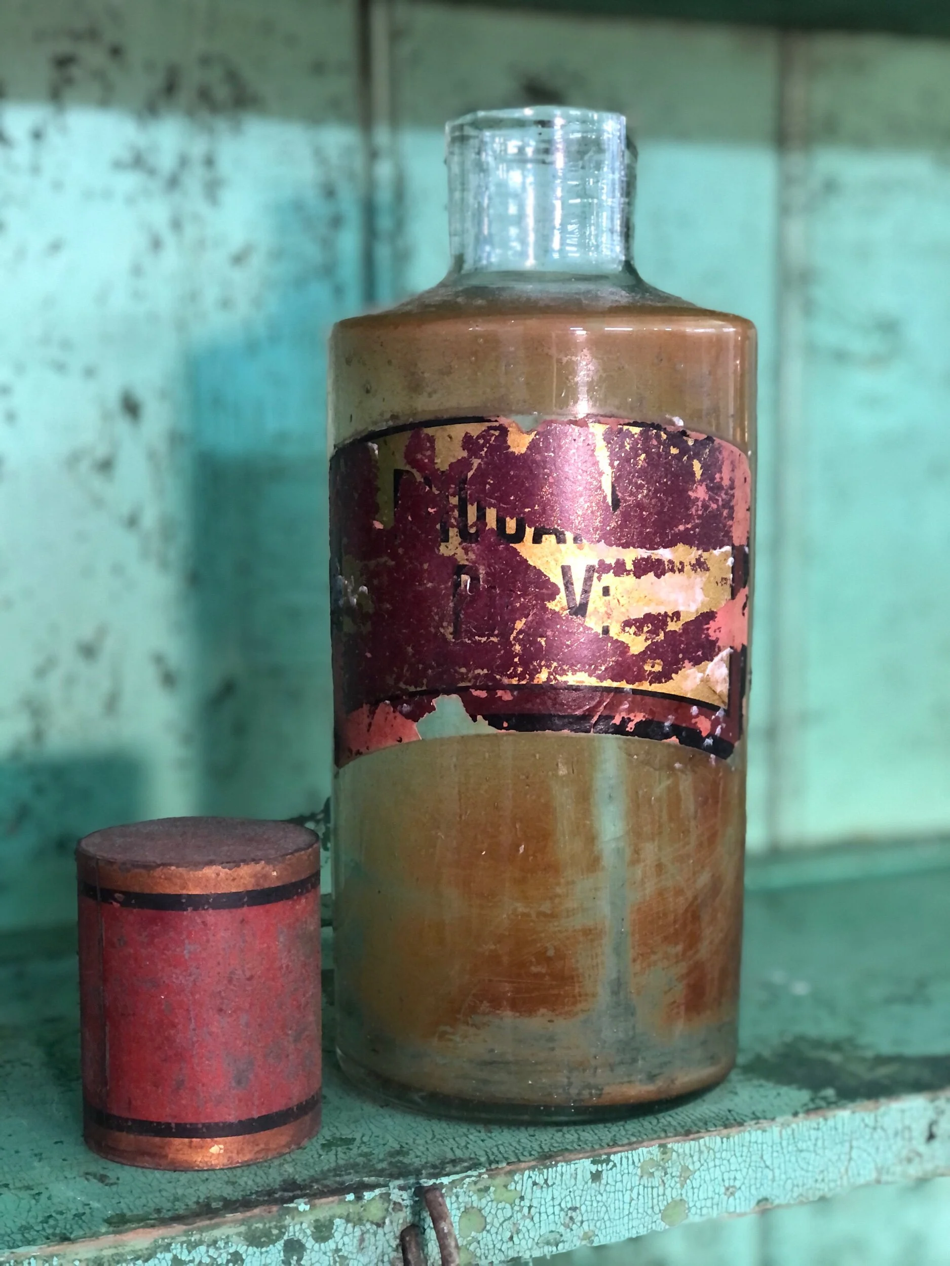 Pair Antique French Glass Apothecary Jars