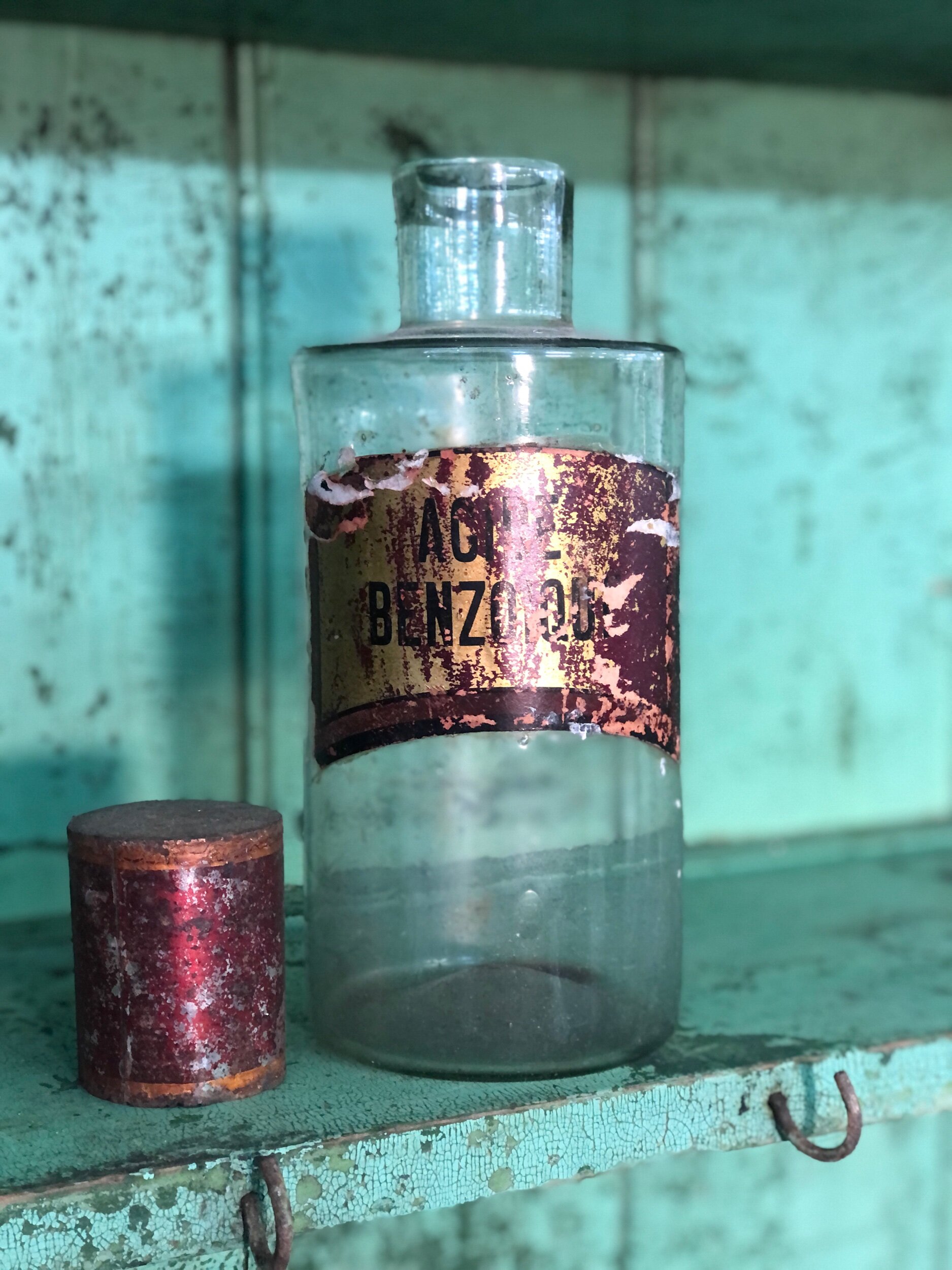 Pair Antique French Glass Apothecary Jars