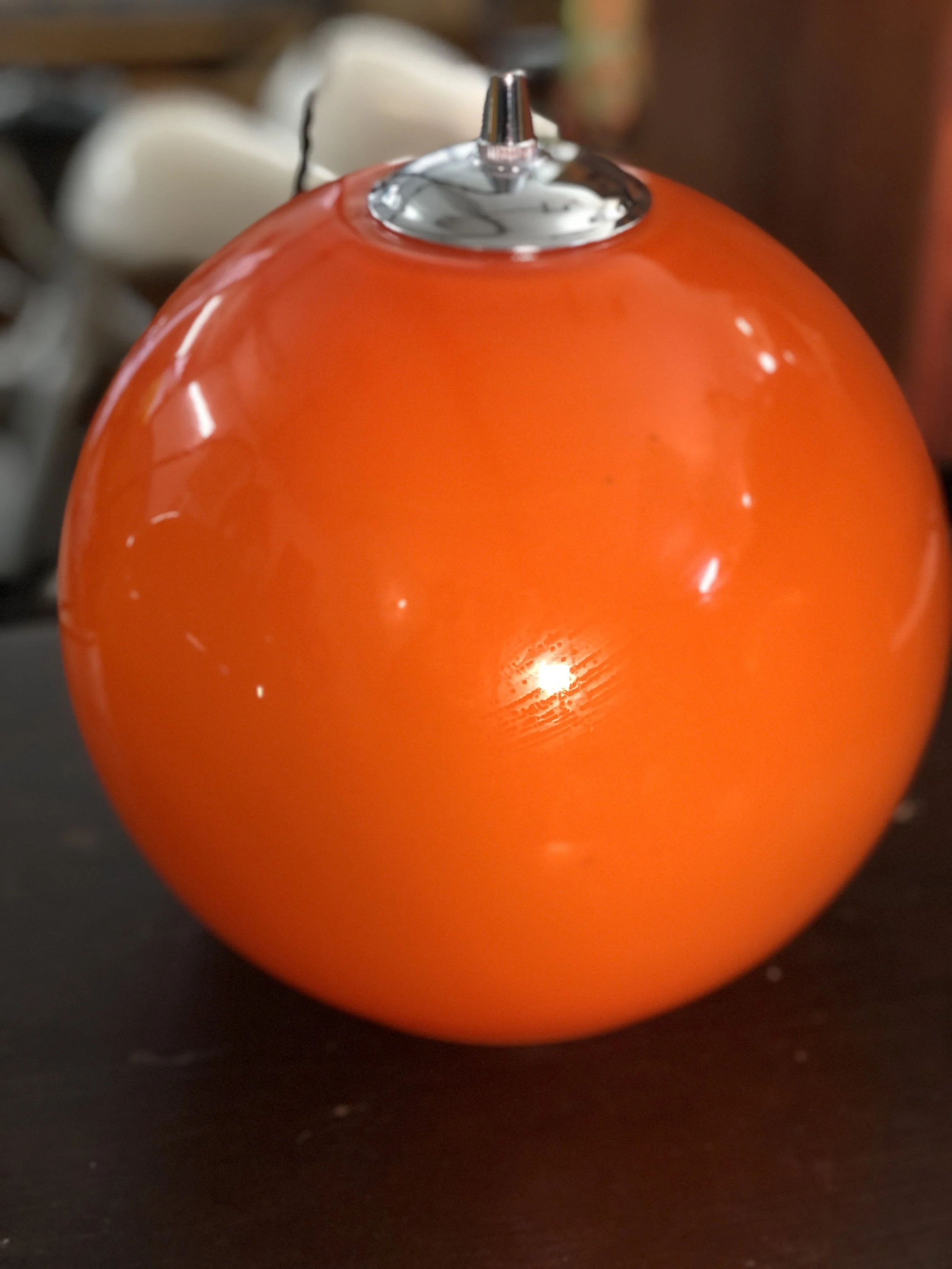 Mid Century Glass Globe Pendant 