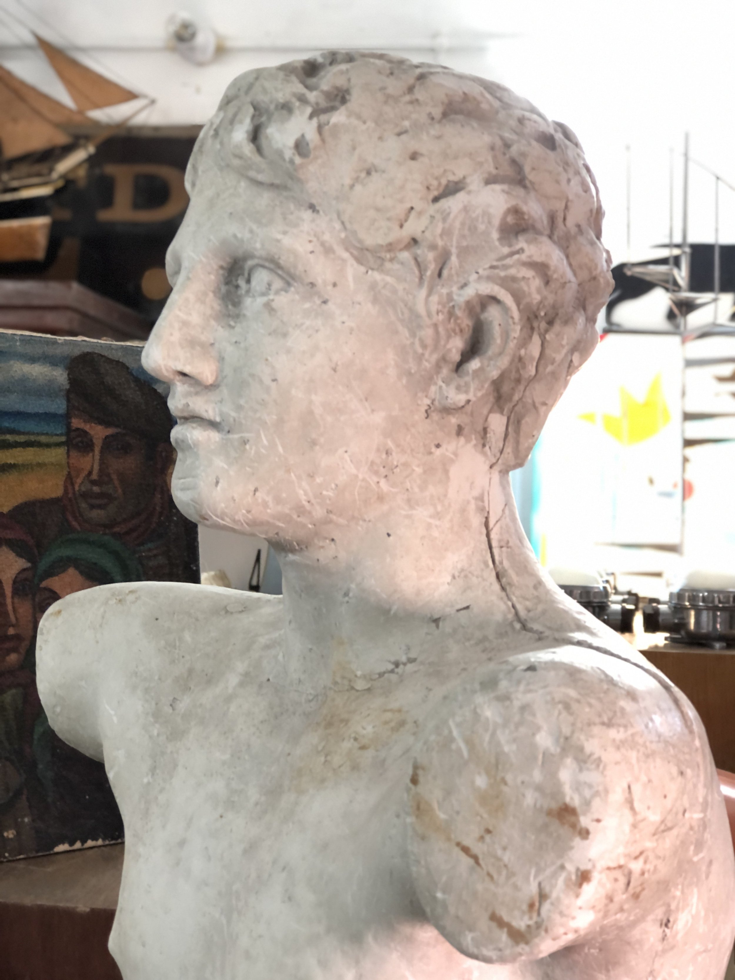 Mid Century Plaster Torso of Apollo