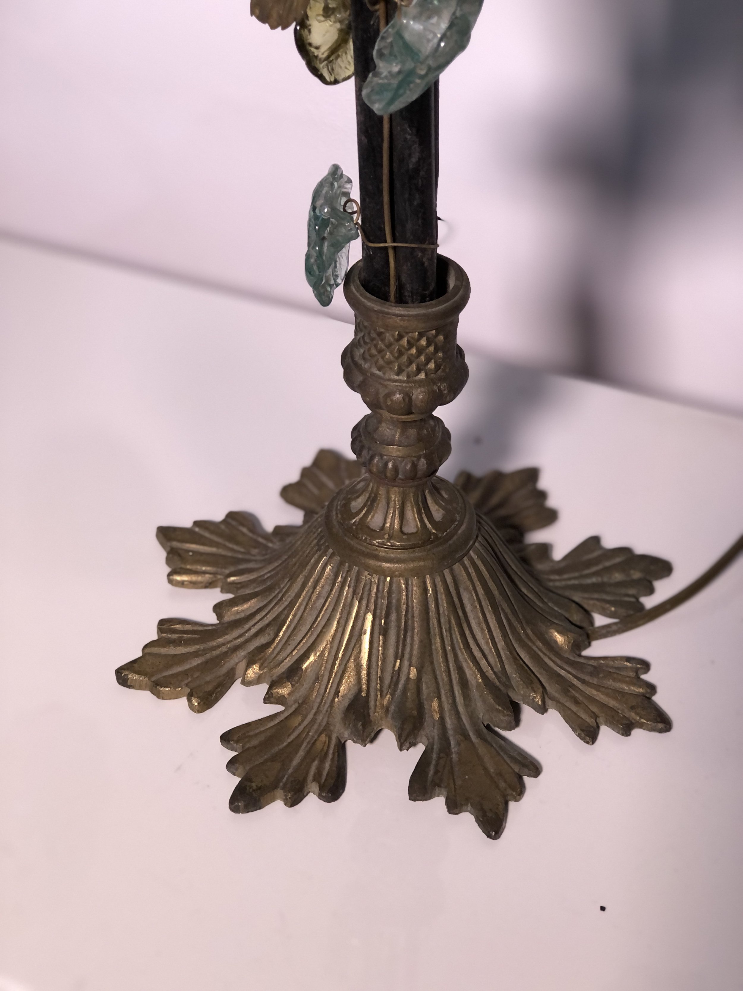 Pair Murano Glass Grape Lamps