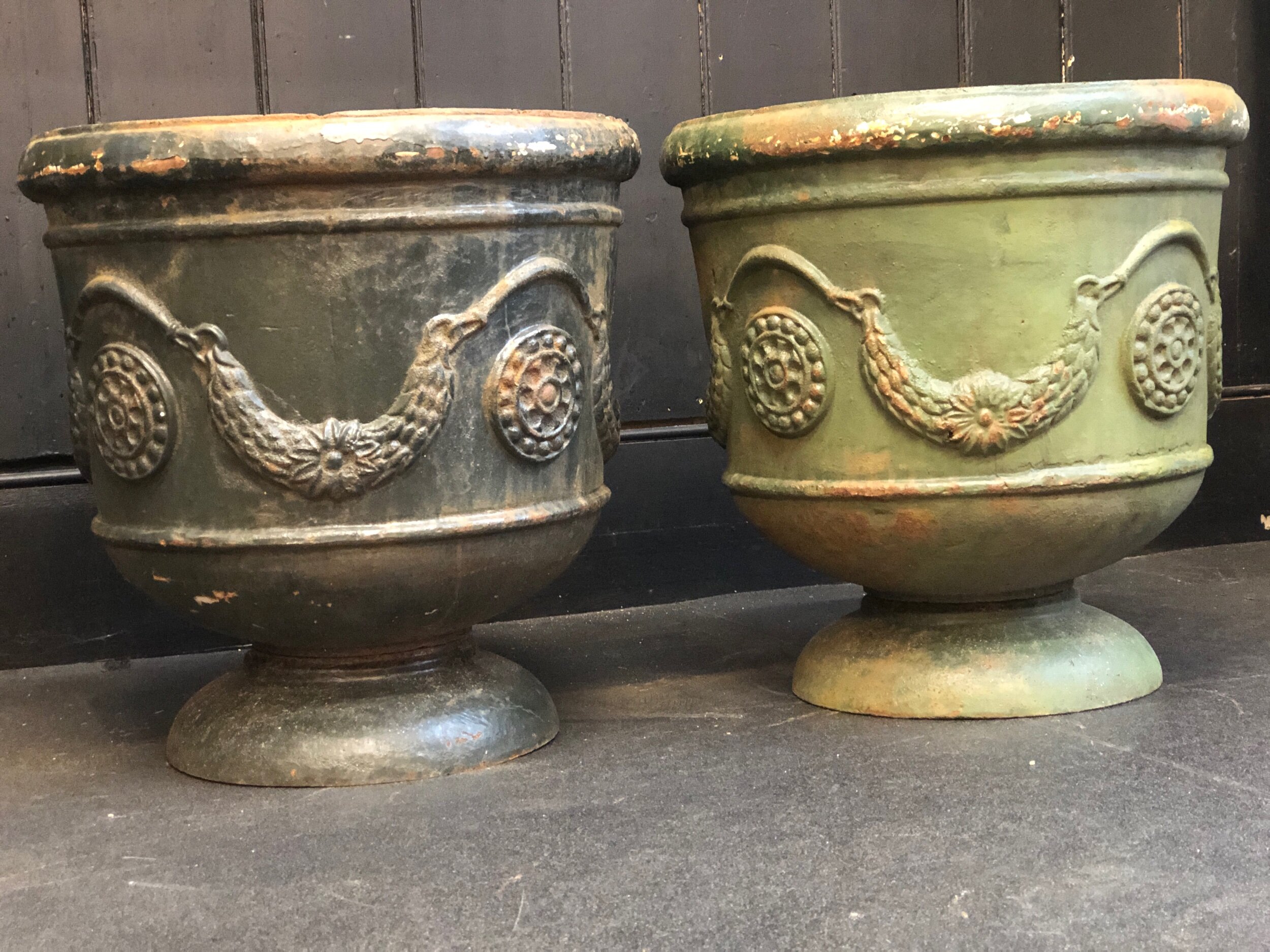 Pair 19th Century English Cast Iron Planters (Copy)