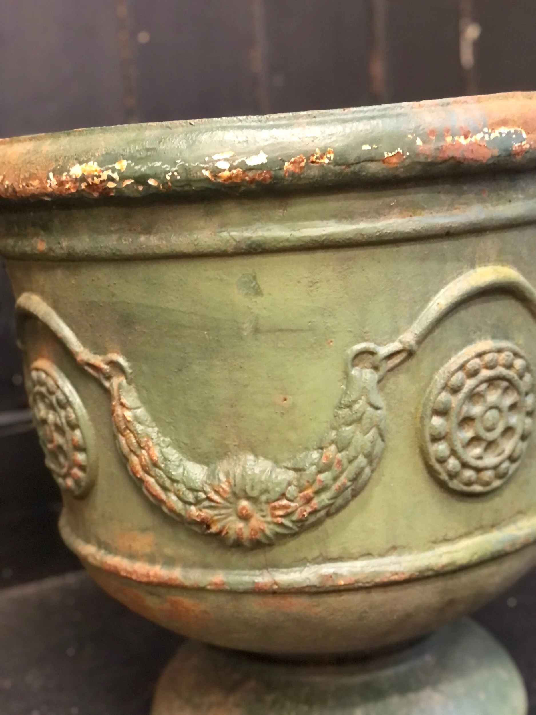 Pair 19th Century English Cast Iron Planters (Copy)
