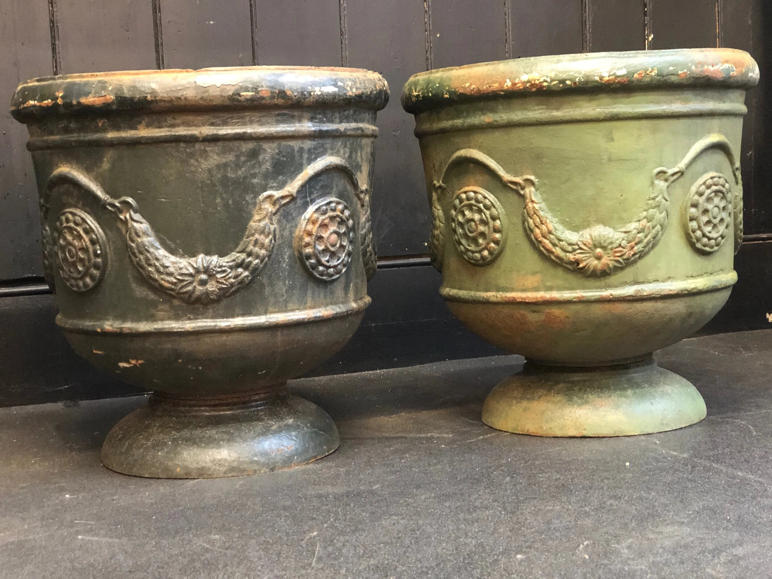 Pair 19th Century English Cast Iron Planters (Copy)