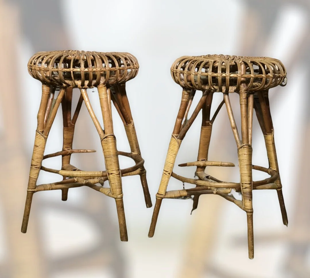 Pair Franco Albini Lobster Pot Bar Stools