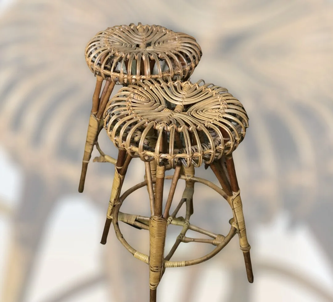 Pair Franco Albini Lobster Pot Bar Stools