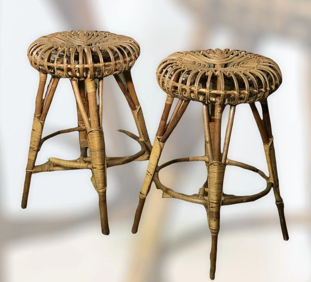 Pair Franco Albini Lobster Pot Bar Stools