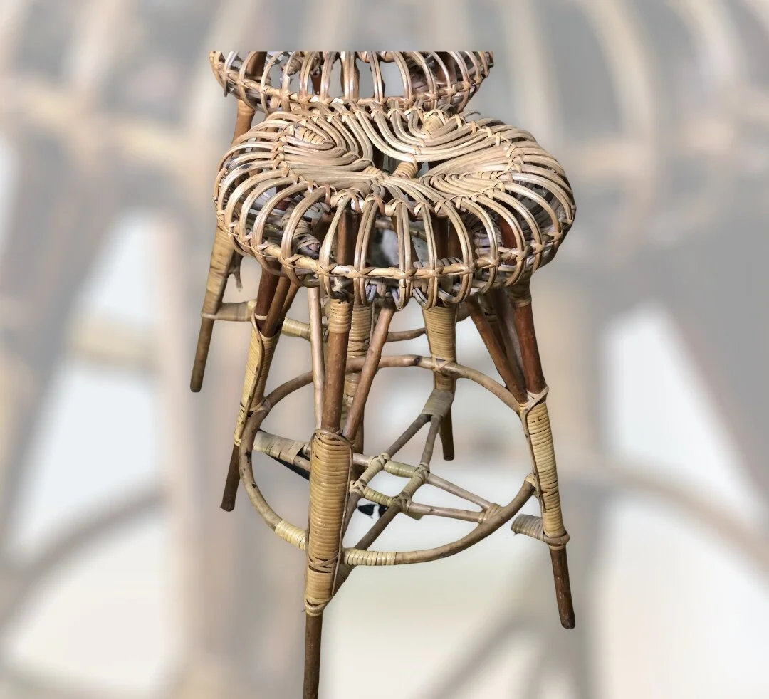 Pair Franco Albini Lobster Pot Bar Stools