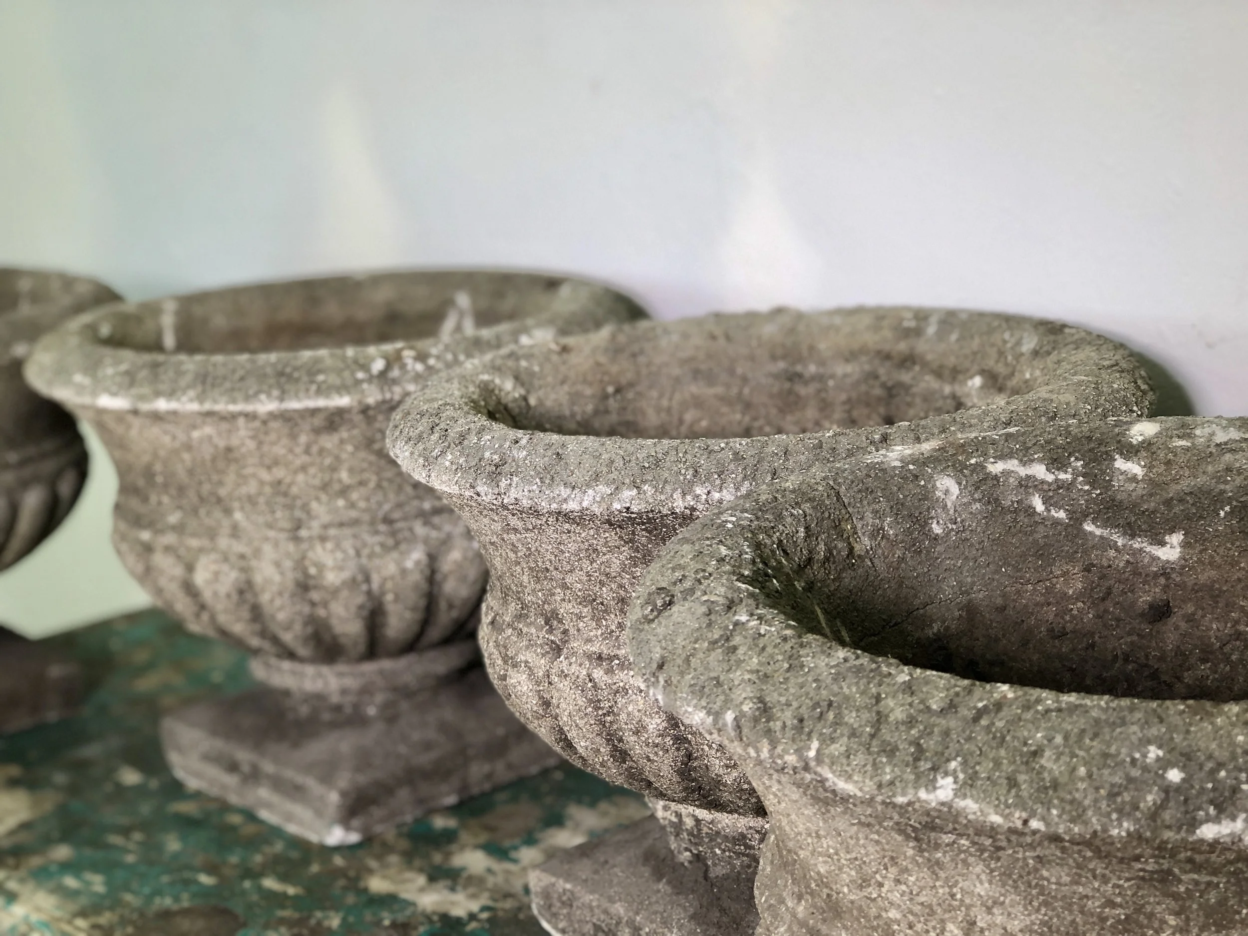 Set of Vintage Composite Urns