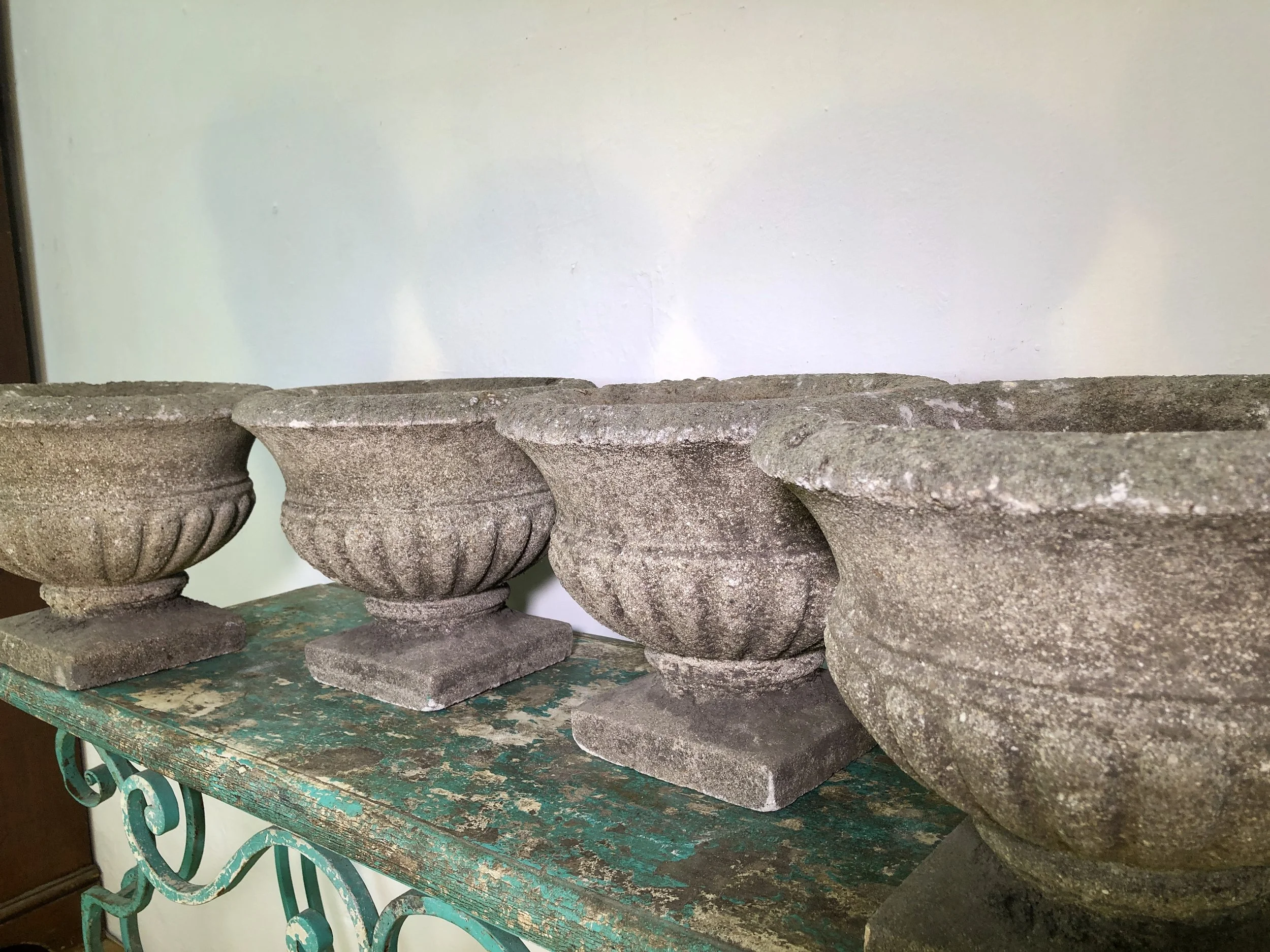Set of Vintage Composite Urns