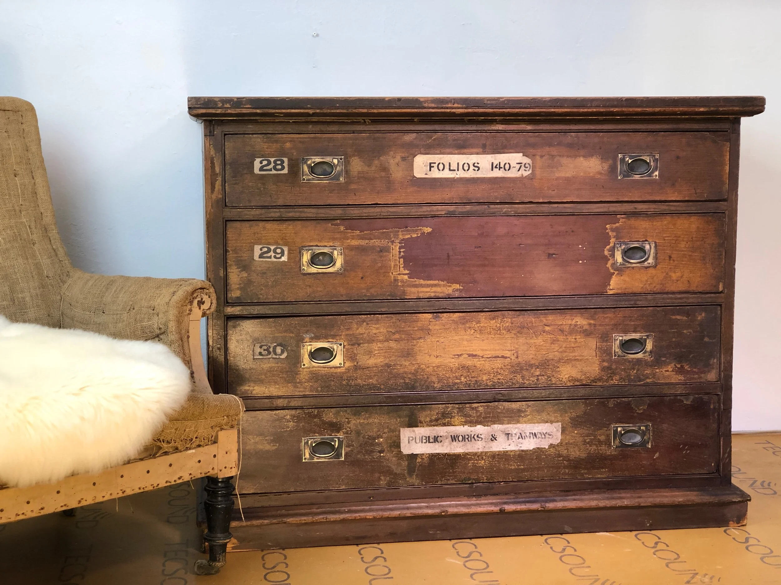 antique plan chest