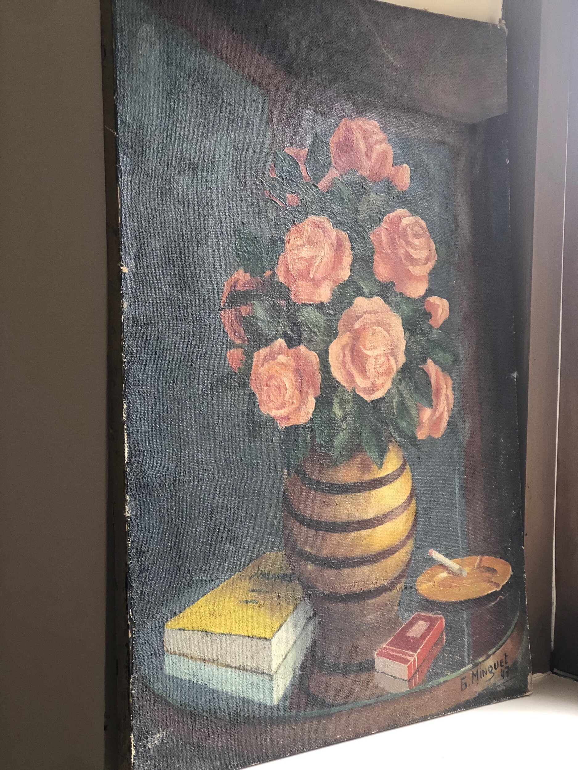 Roses Oil on Canvas Digs Interiors