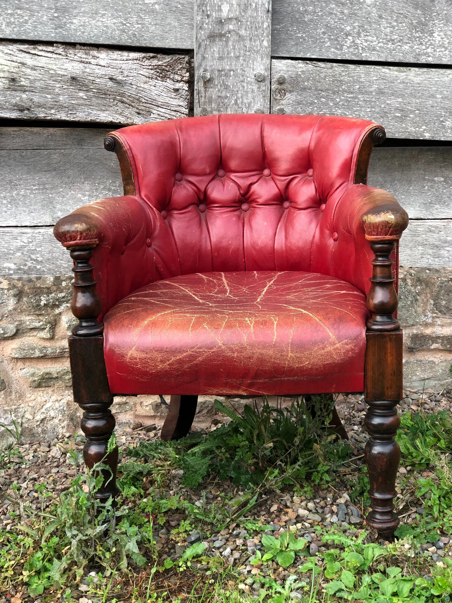 Victorian Leather Library Chair