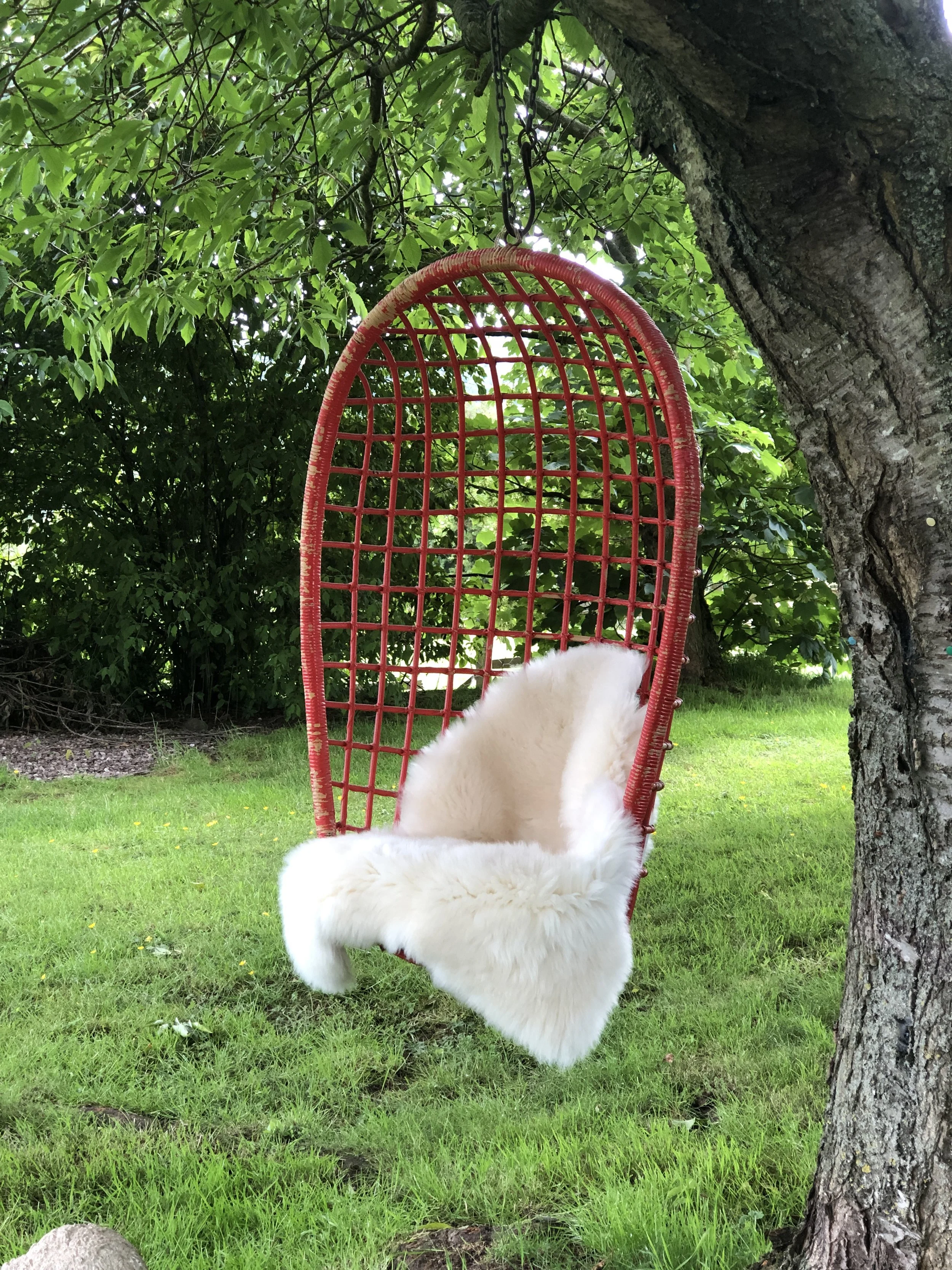 Vintage Rattan Hanging Egg Chair