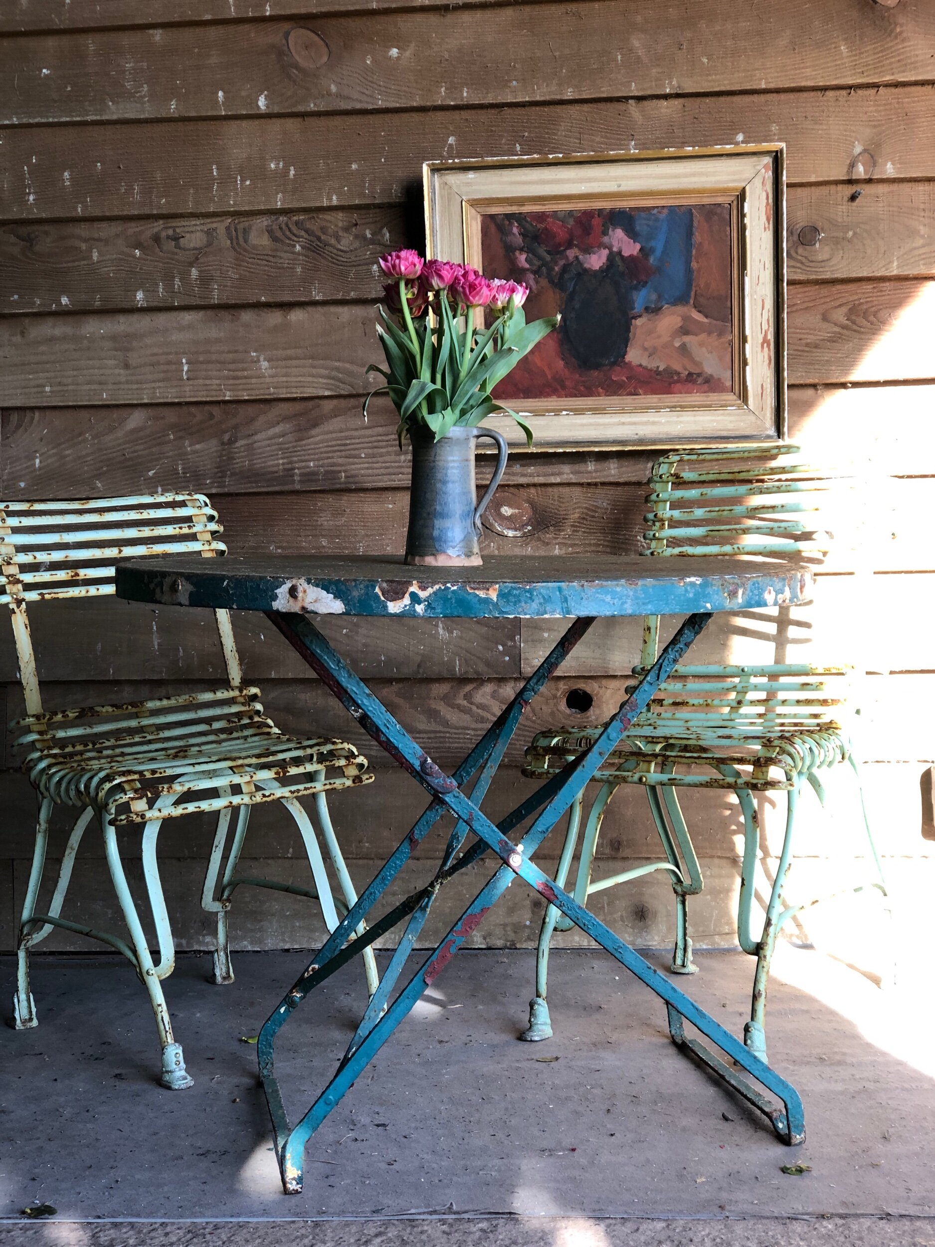 Antique French Folding Garden Table