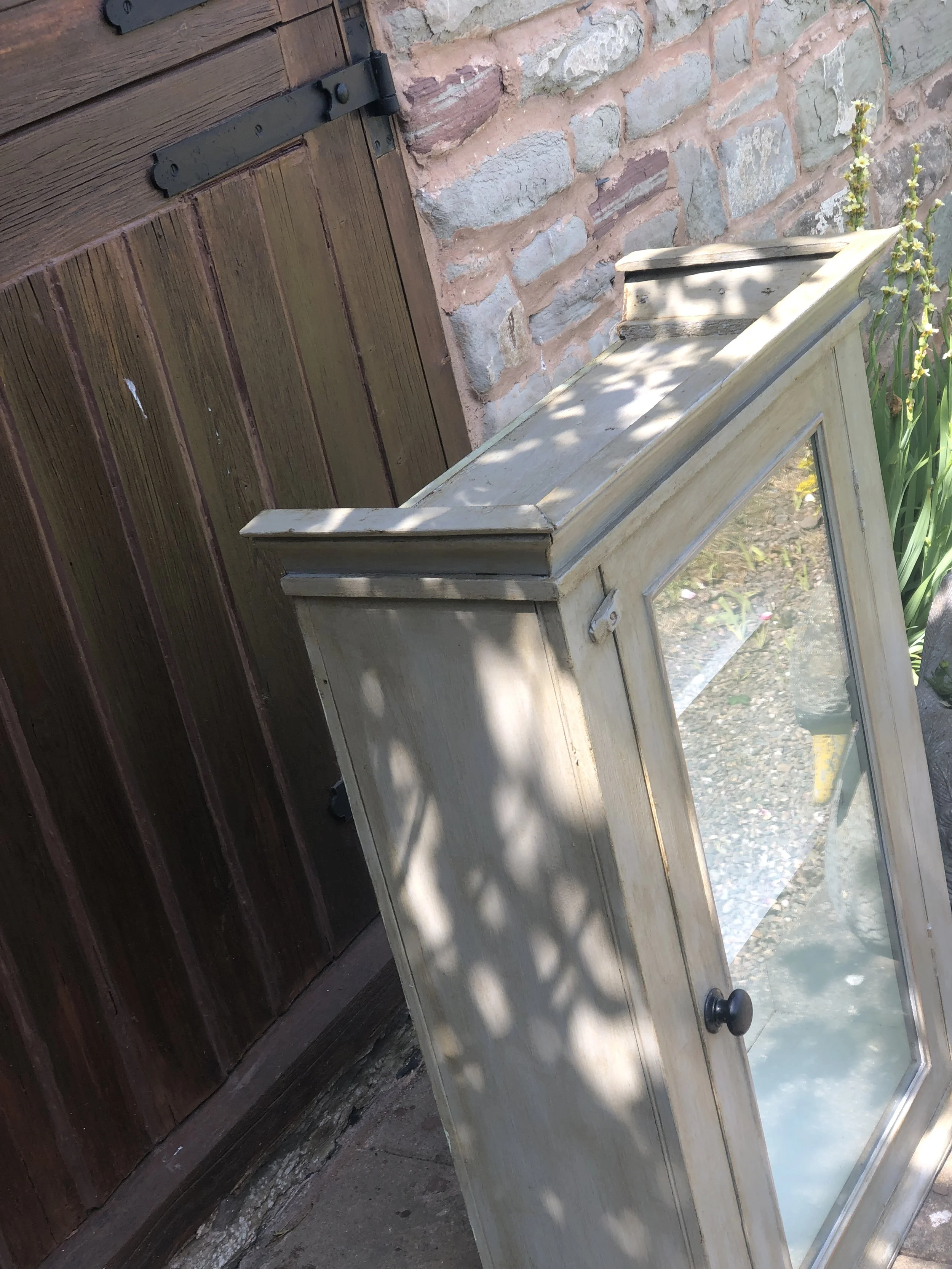 Antique Glazed Wall Cabinet