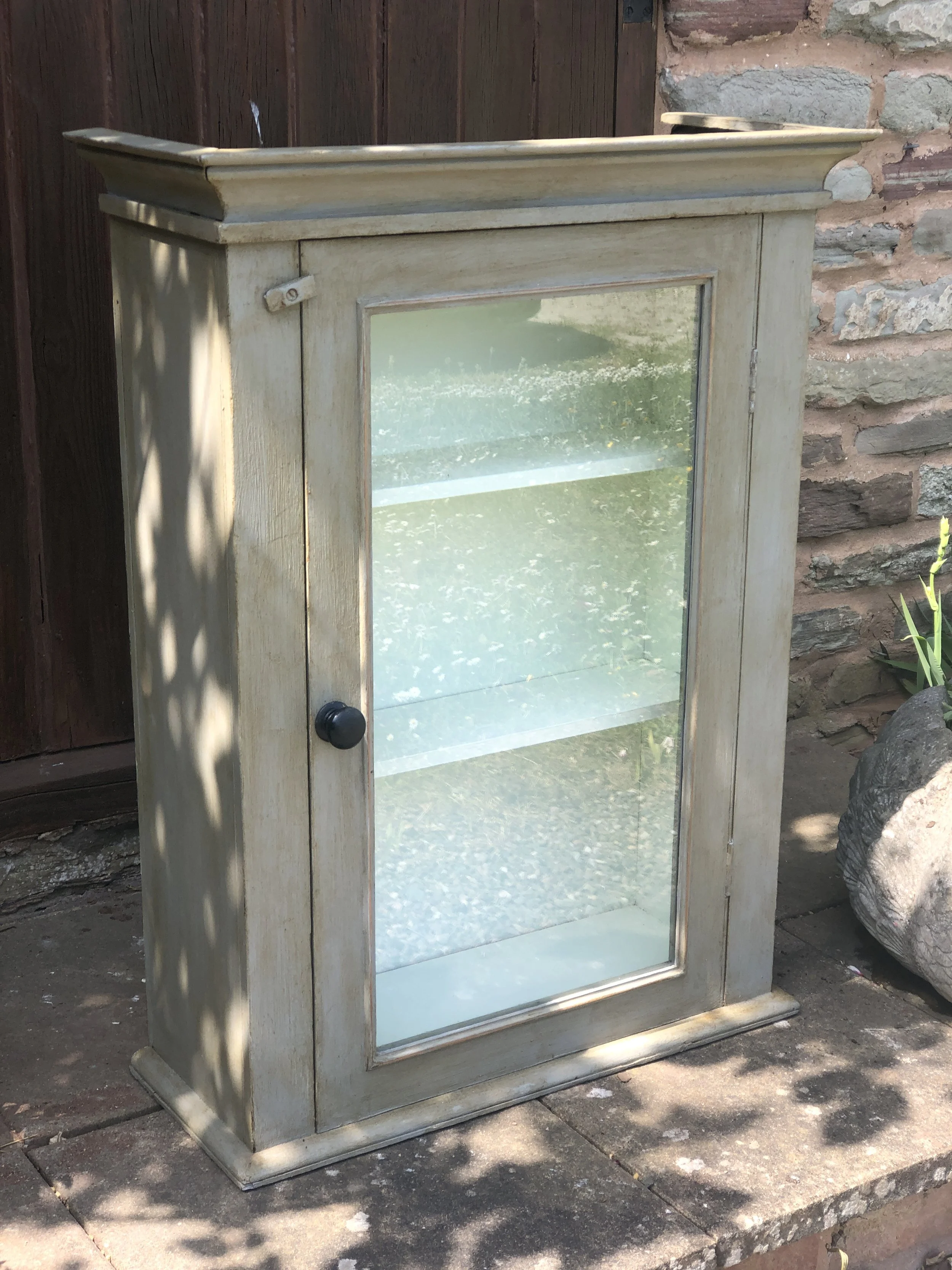 Antique Glazed Wall Cabinet