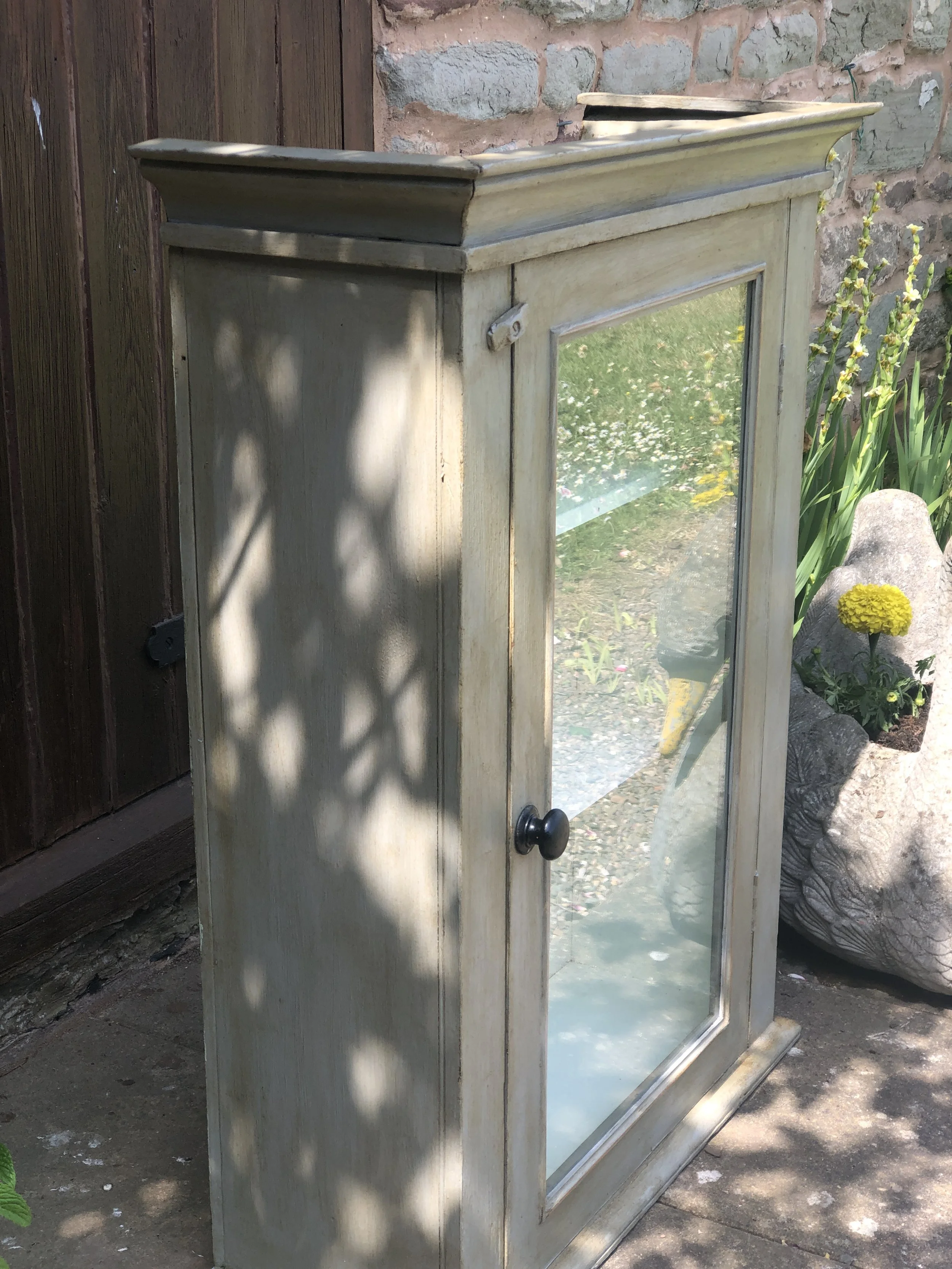 Antique Glazed Wall Cabinet
