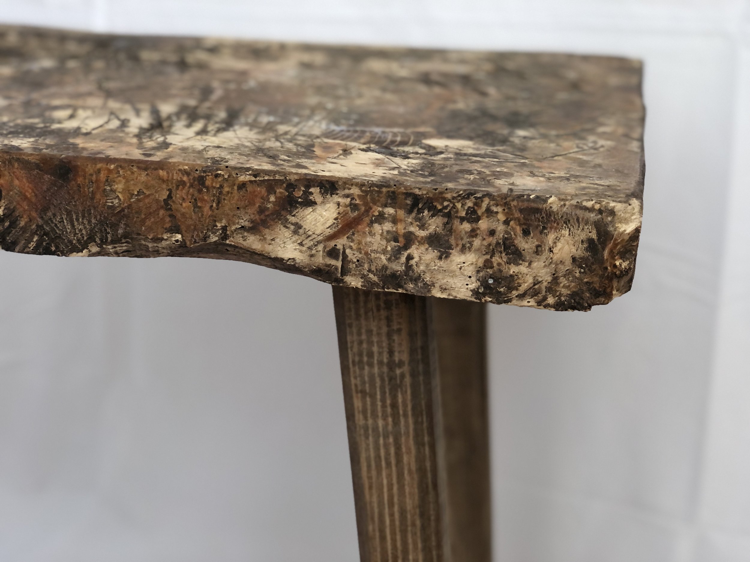 Solid Poplar Slab Side Table