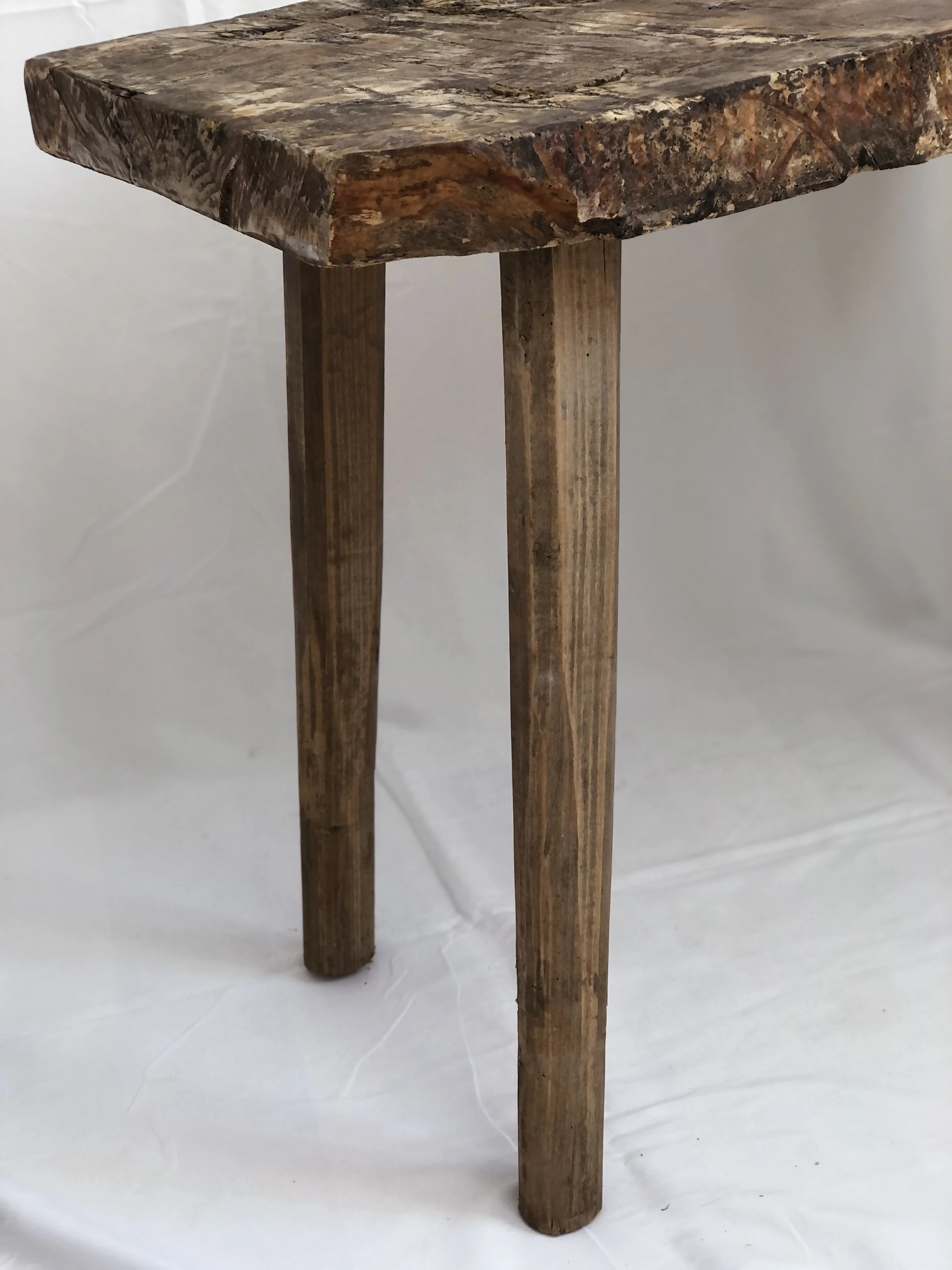 Solid Poplar Slab Side Table