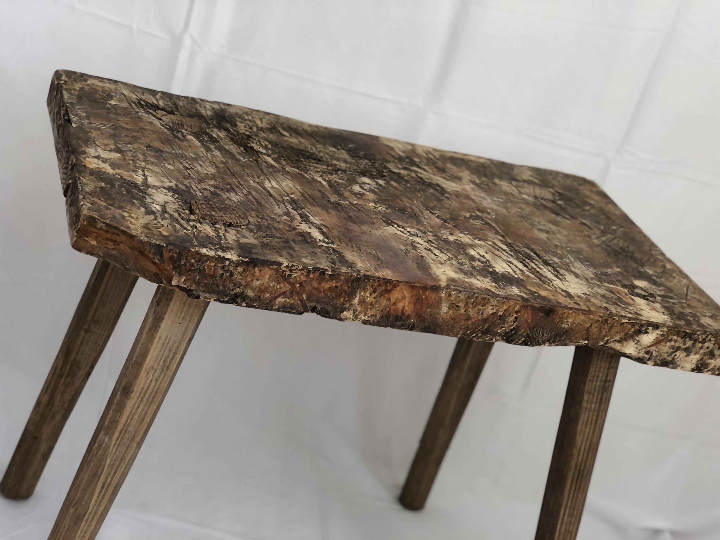 Solid Poplar Slab Side Table