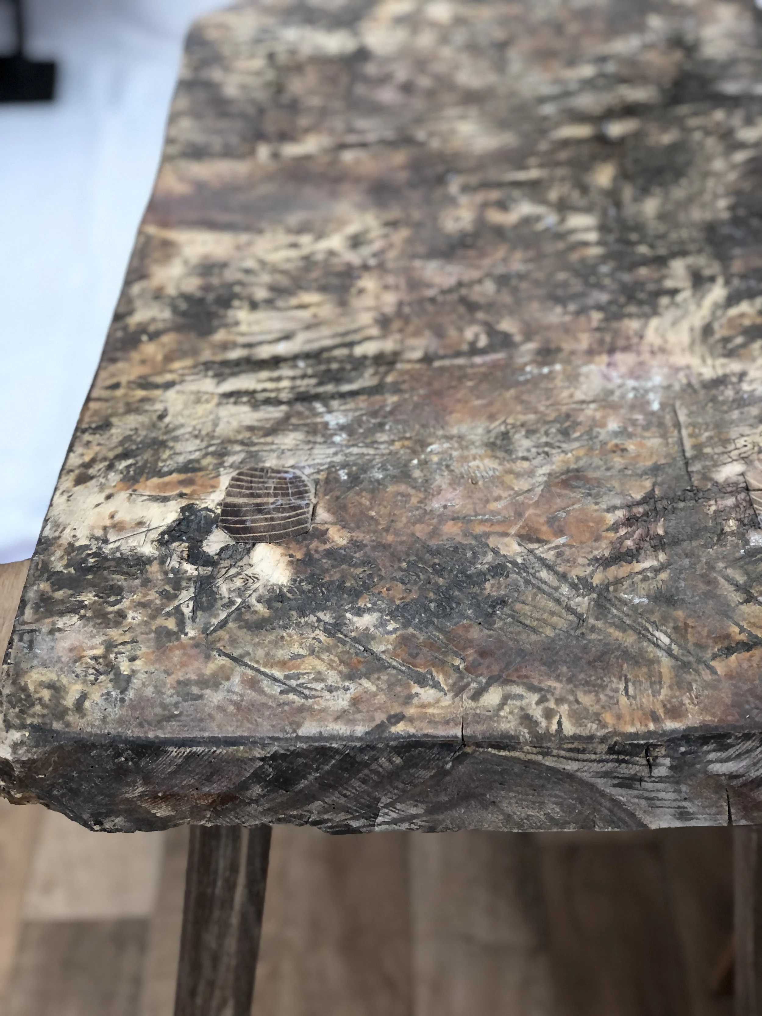 Solid Poplar Slab Side Table