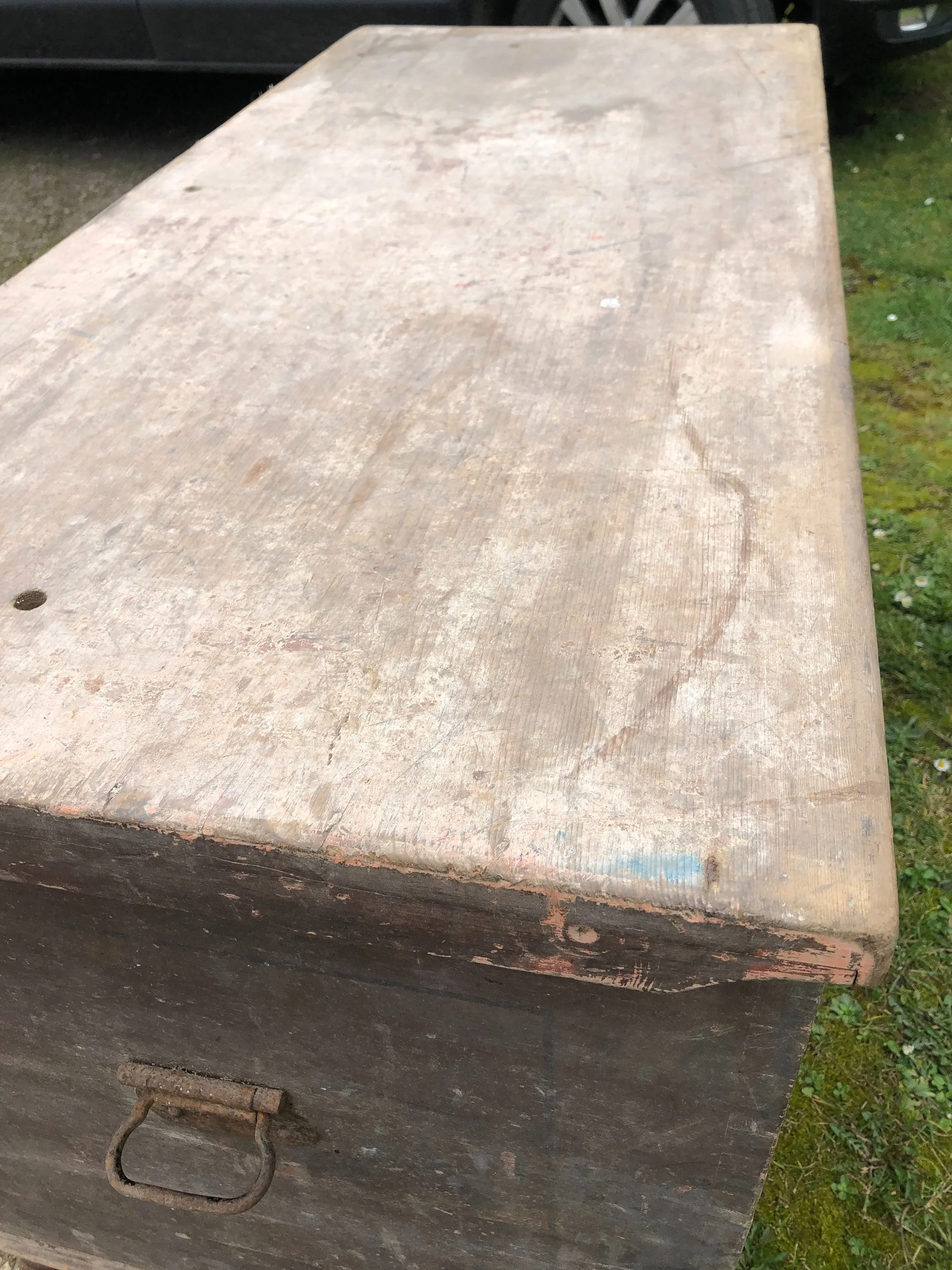 Early 18th Century Pine Mule Chest