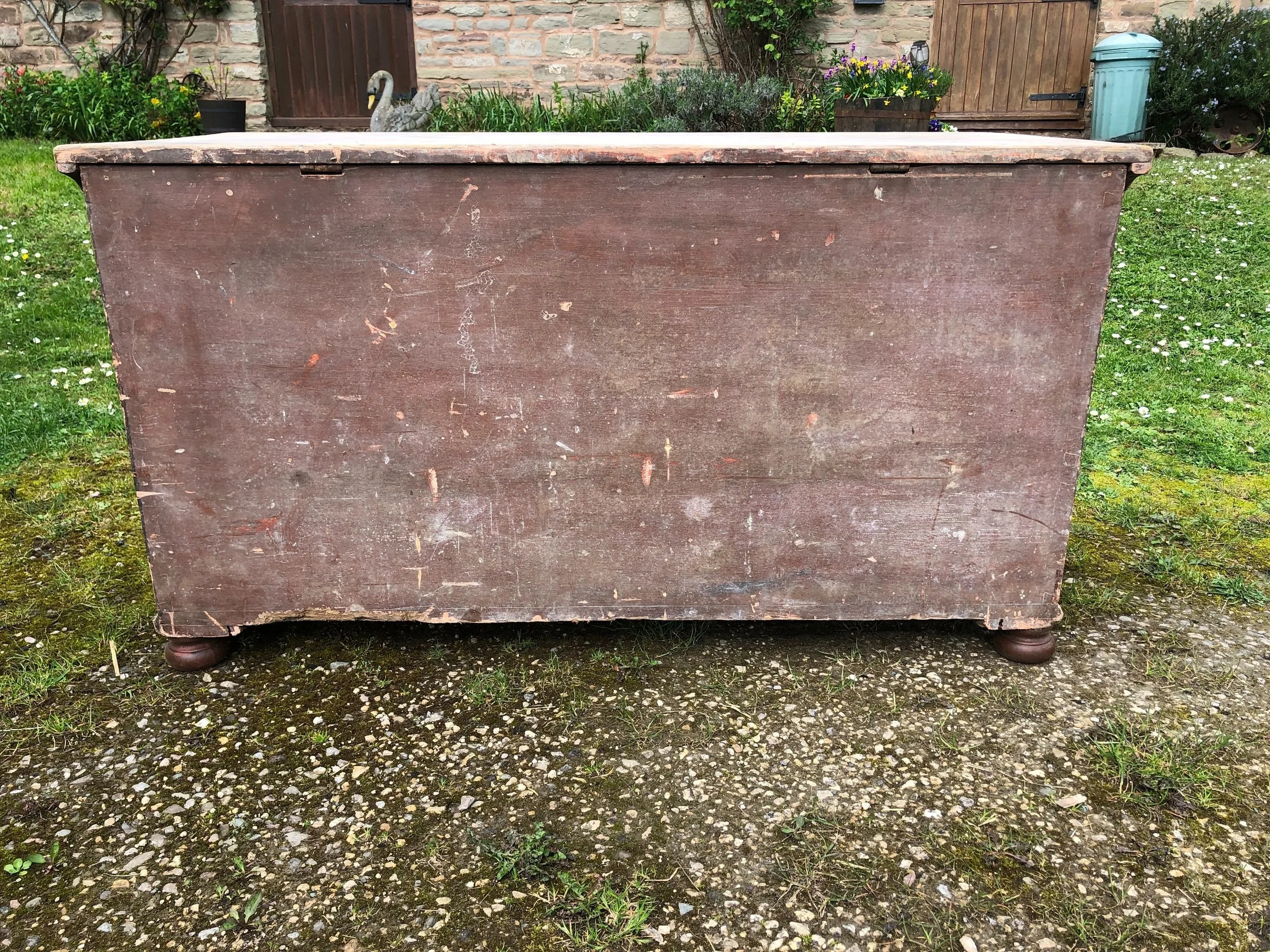 Early 18th Century Pine Mule Chest