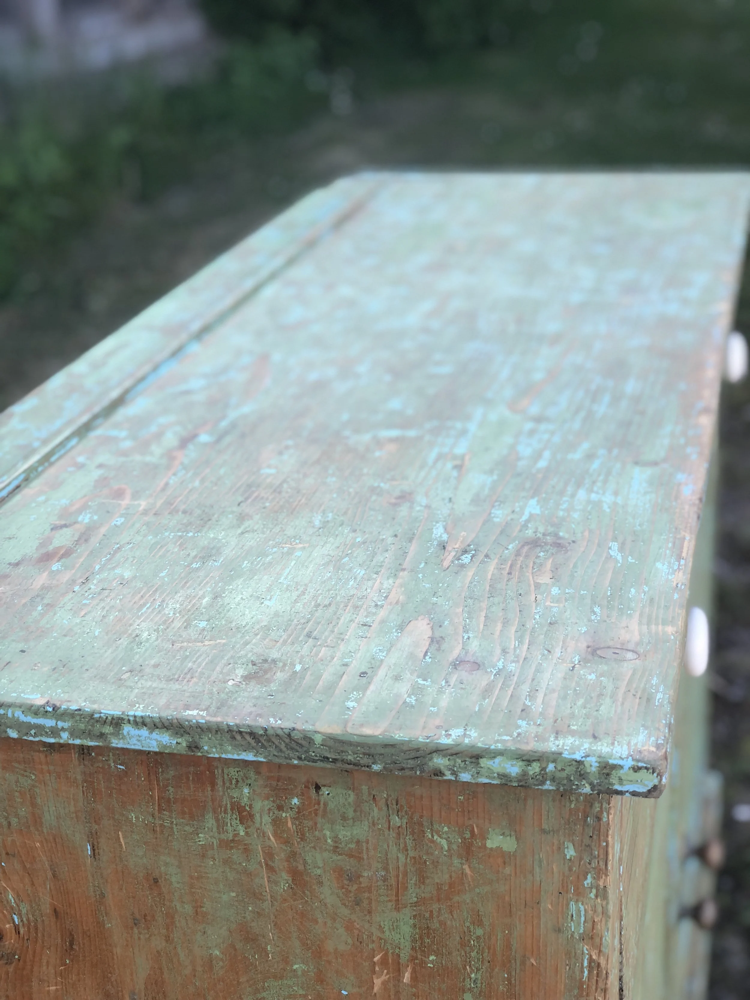 Antique Dresser Base Green