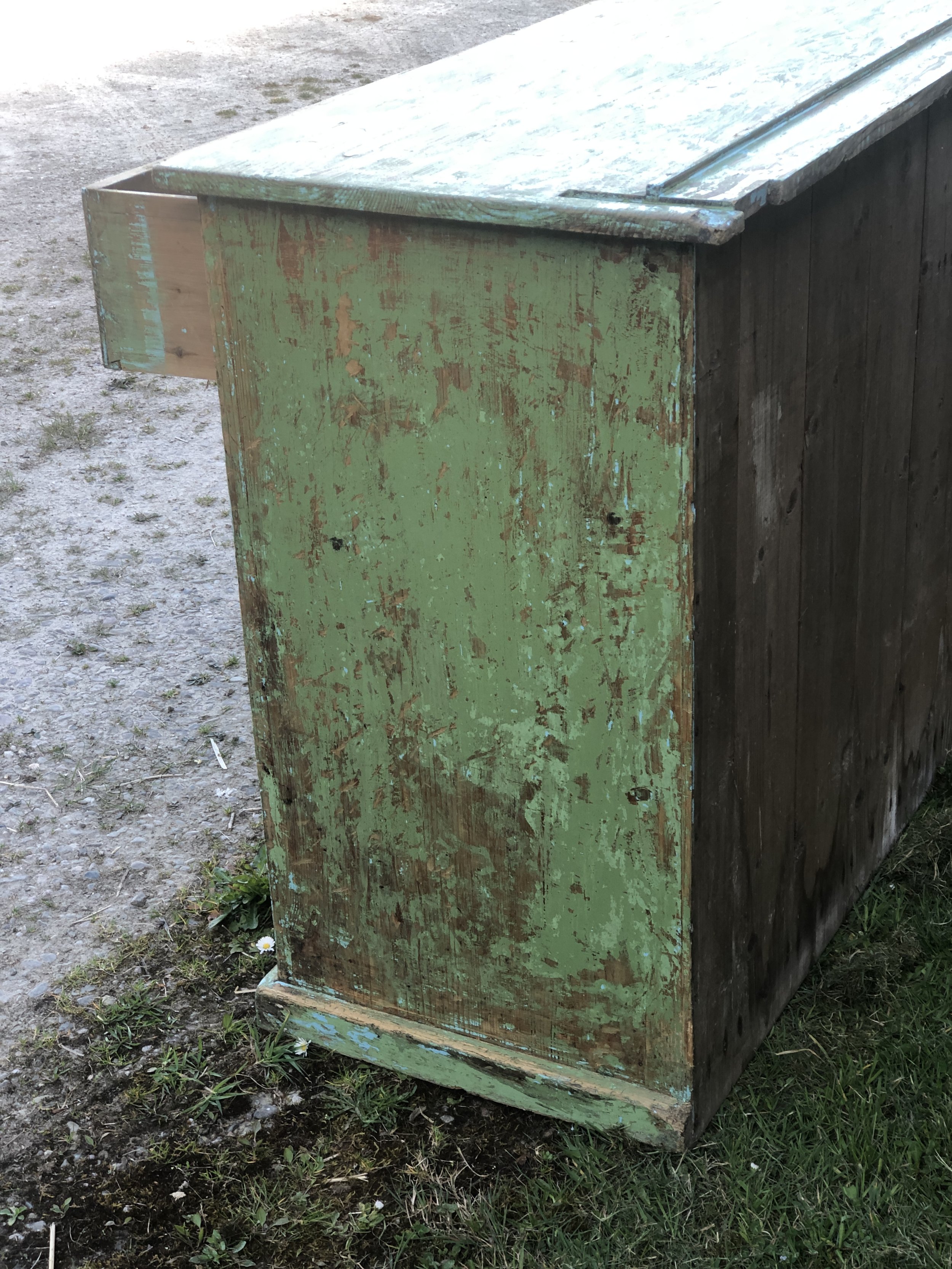 Antique Dresser Base Green
