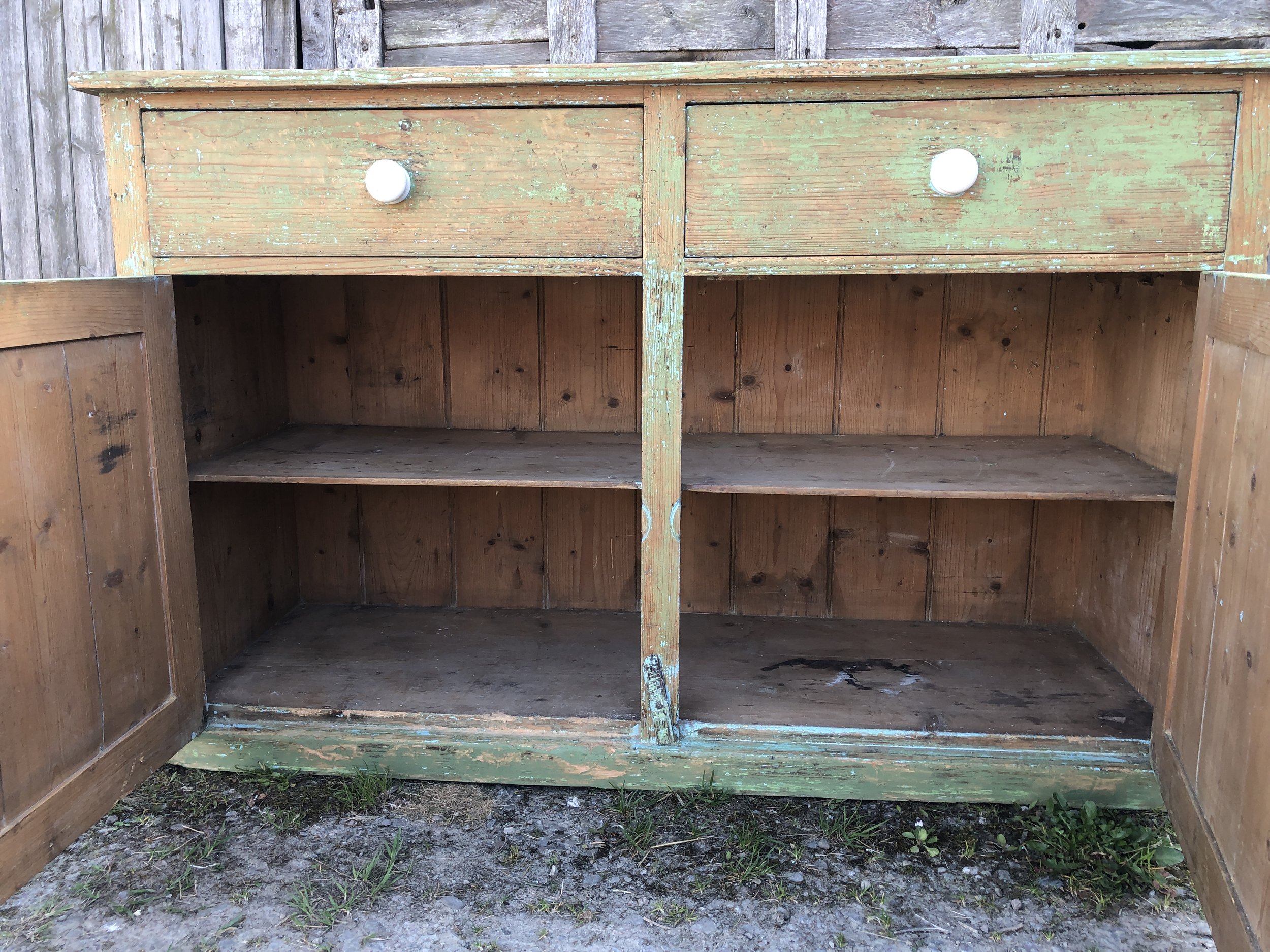 Antique Dresser Base Green