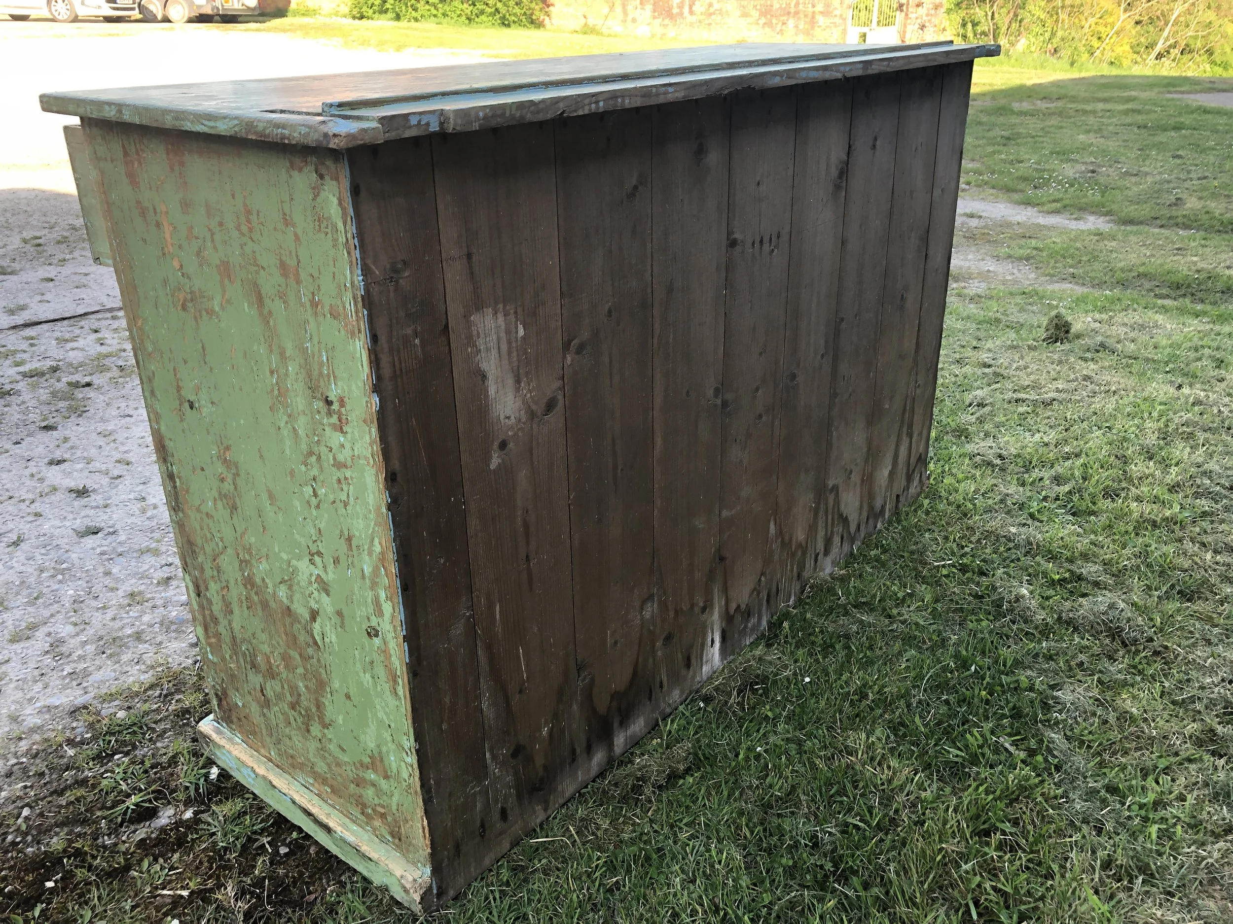 Antique Dresser Base Green