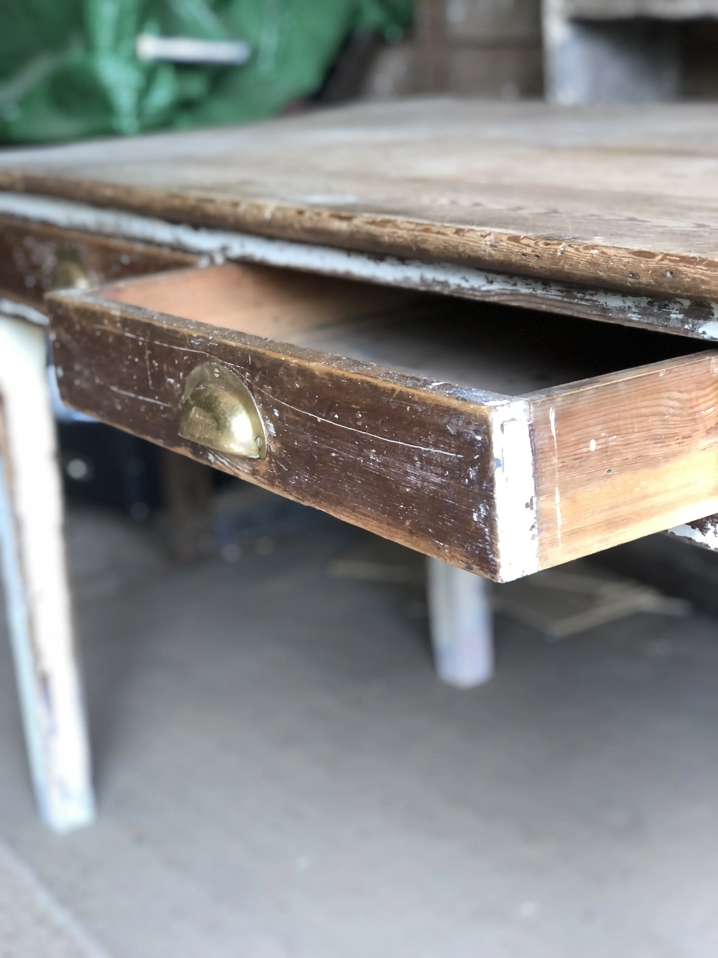 Antique Scrub Top Pine Table