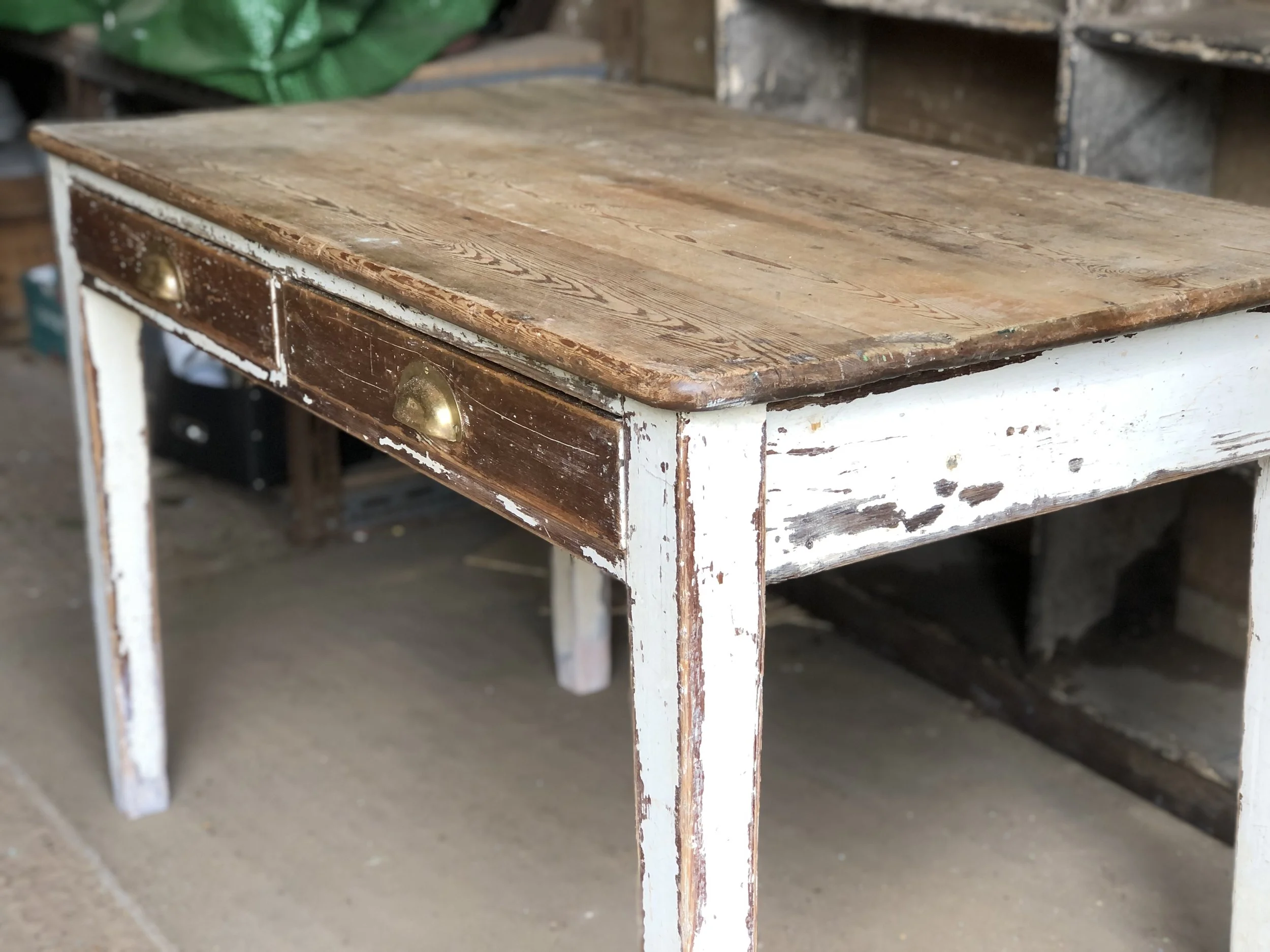 Antique Scrub Top Pine Table
