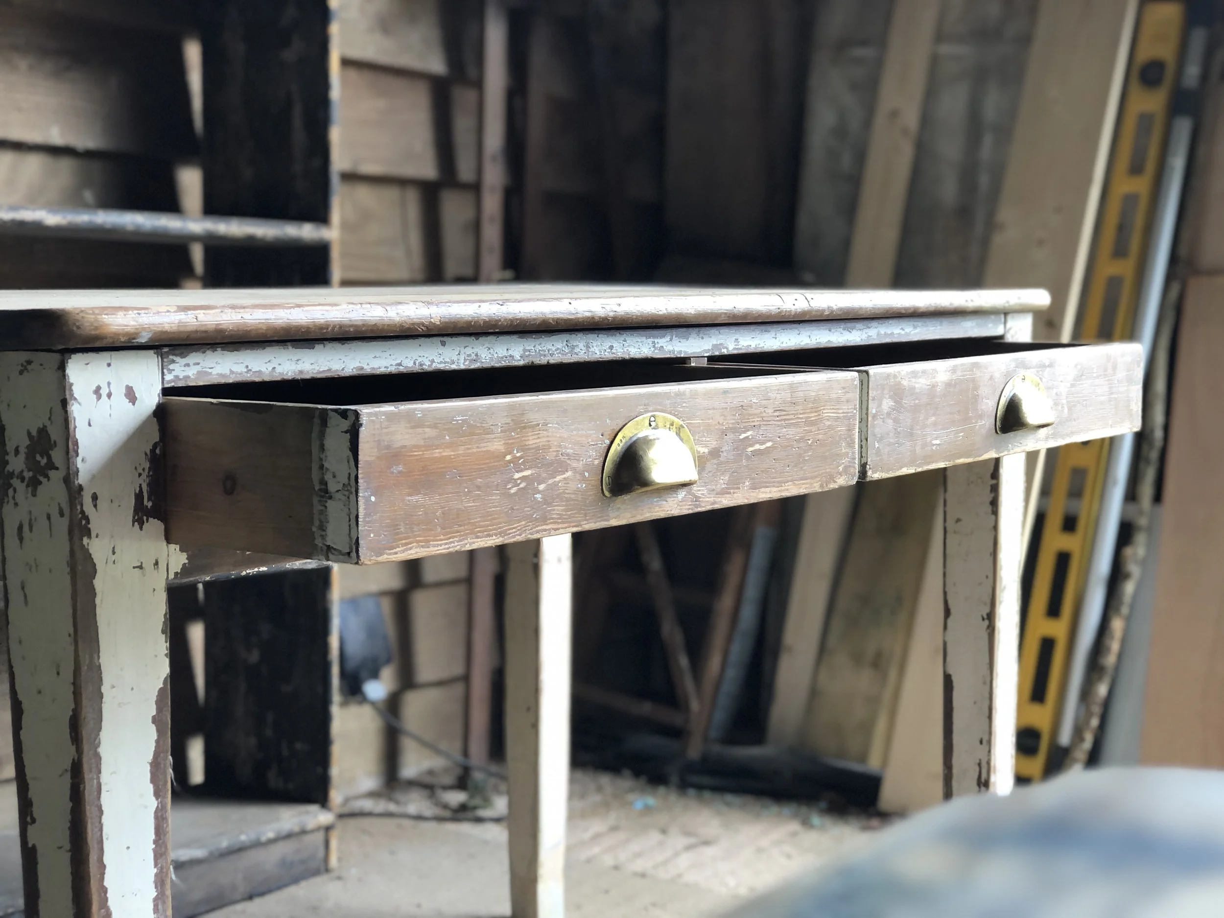 Antique Scrub Top Pine Table