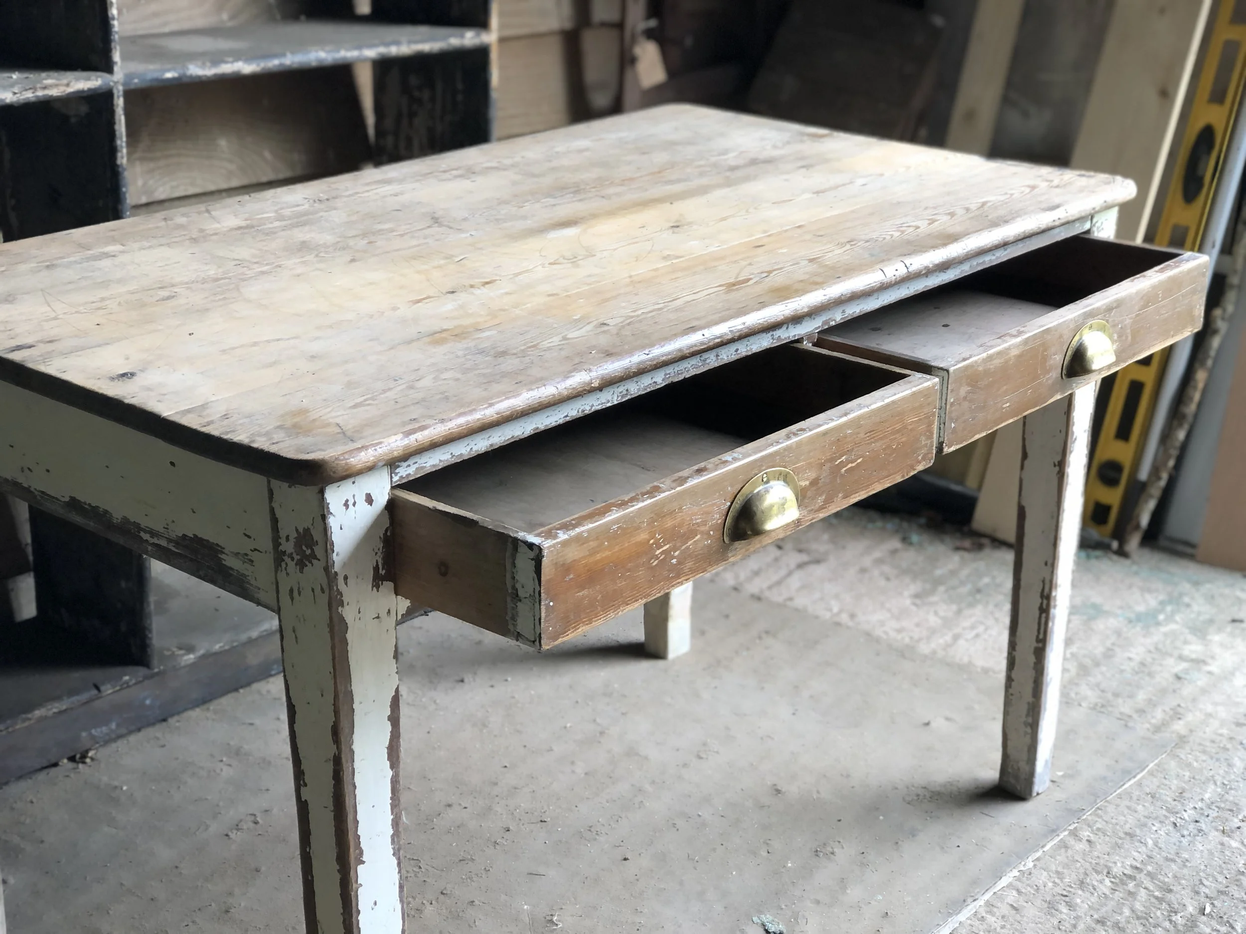 Antique Scrub Top Pine Table