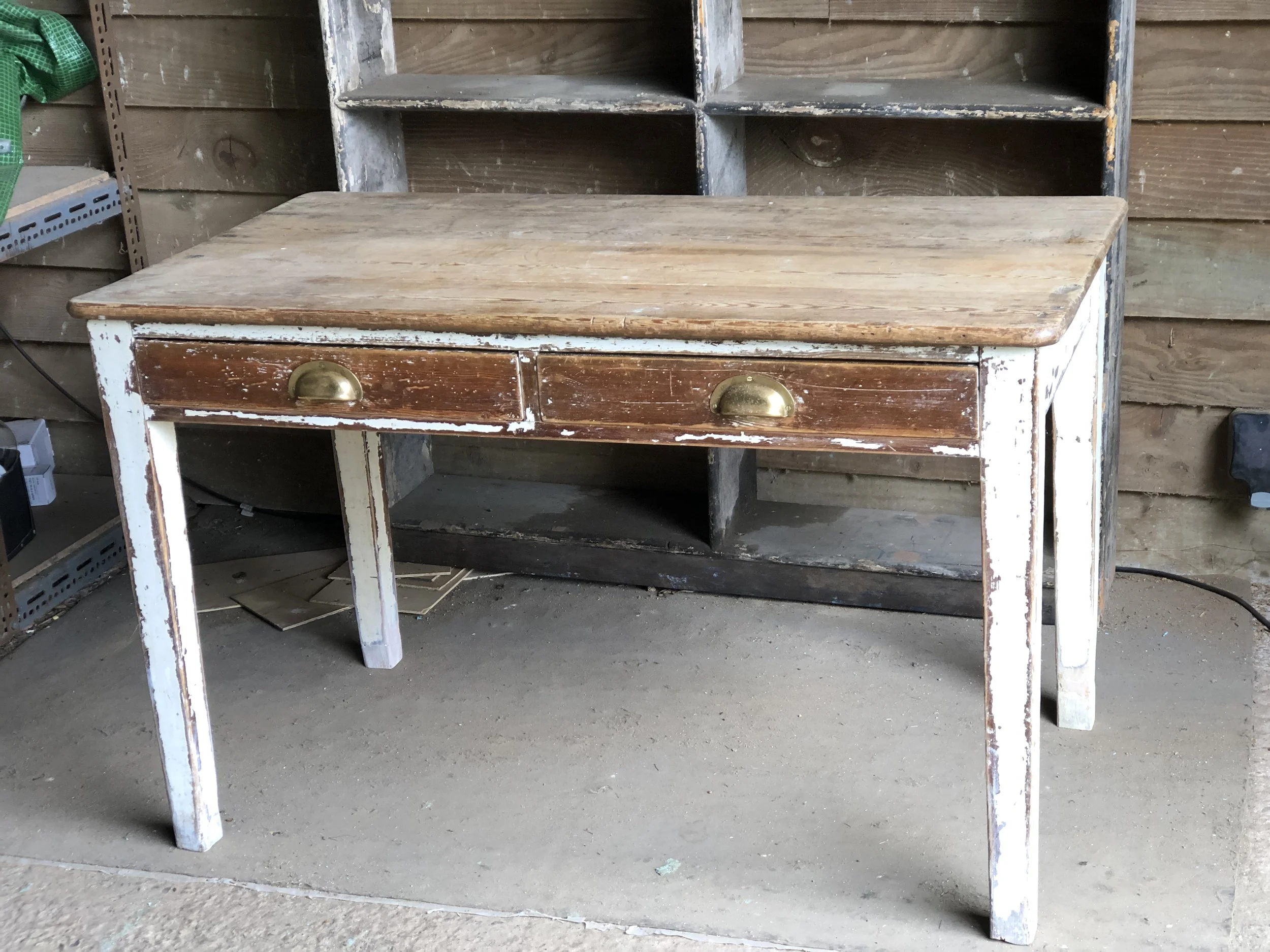 Antique Scrub Top Pine Table