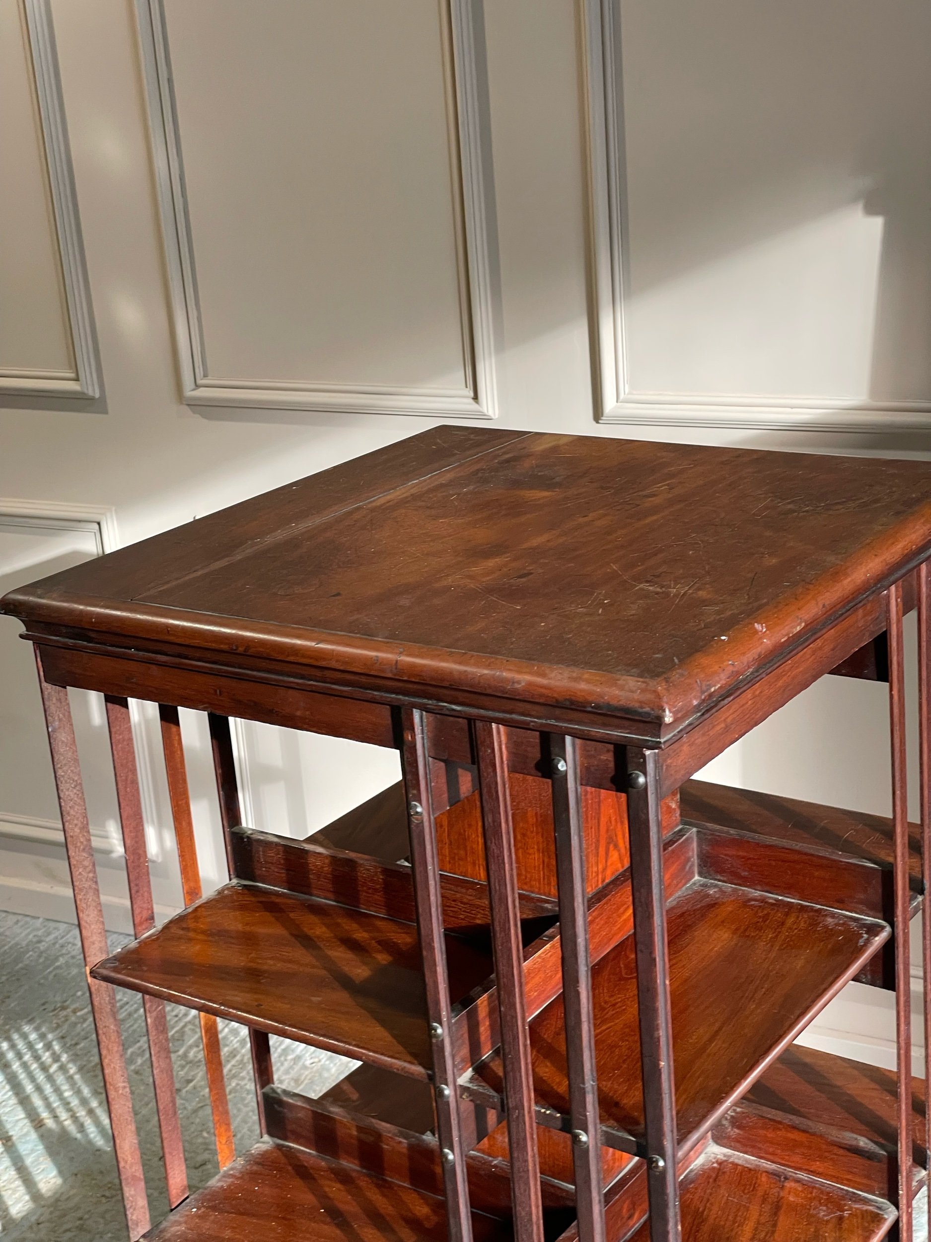 Antique Three Tier Revolving Bookcase