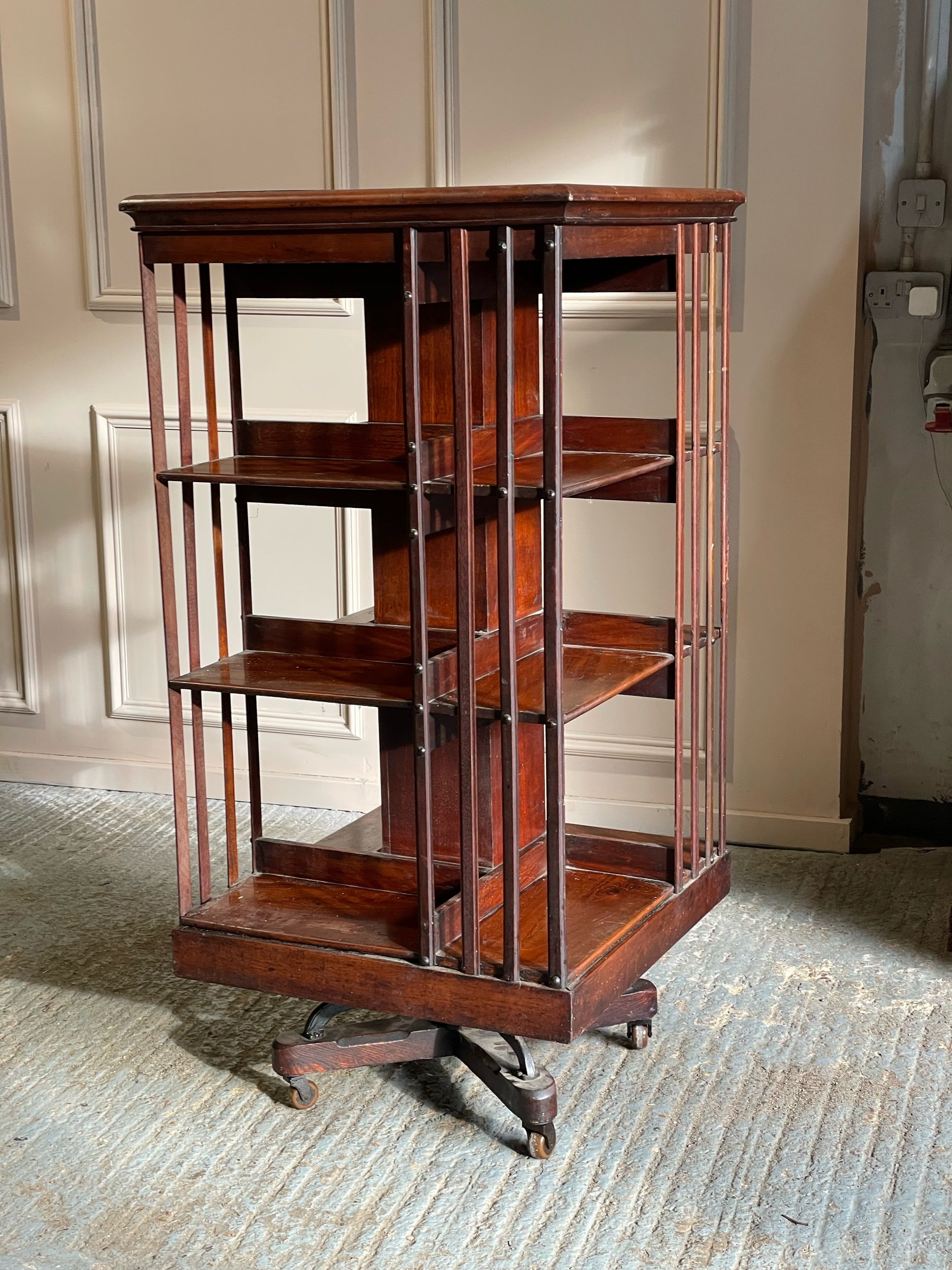 Antique Three Tier Revolving Bookcase