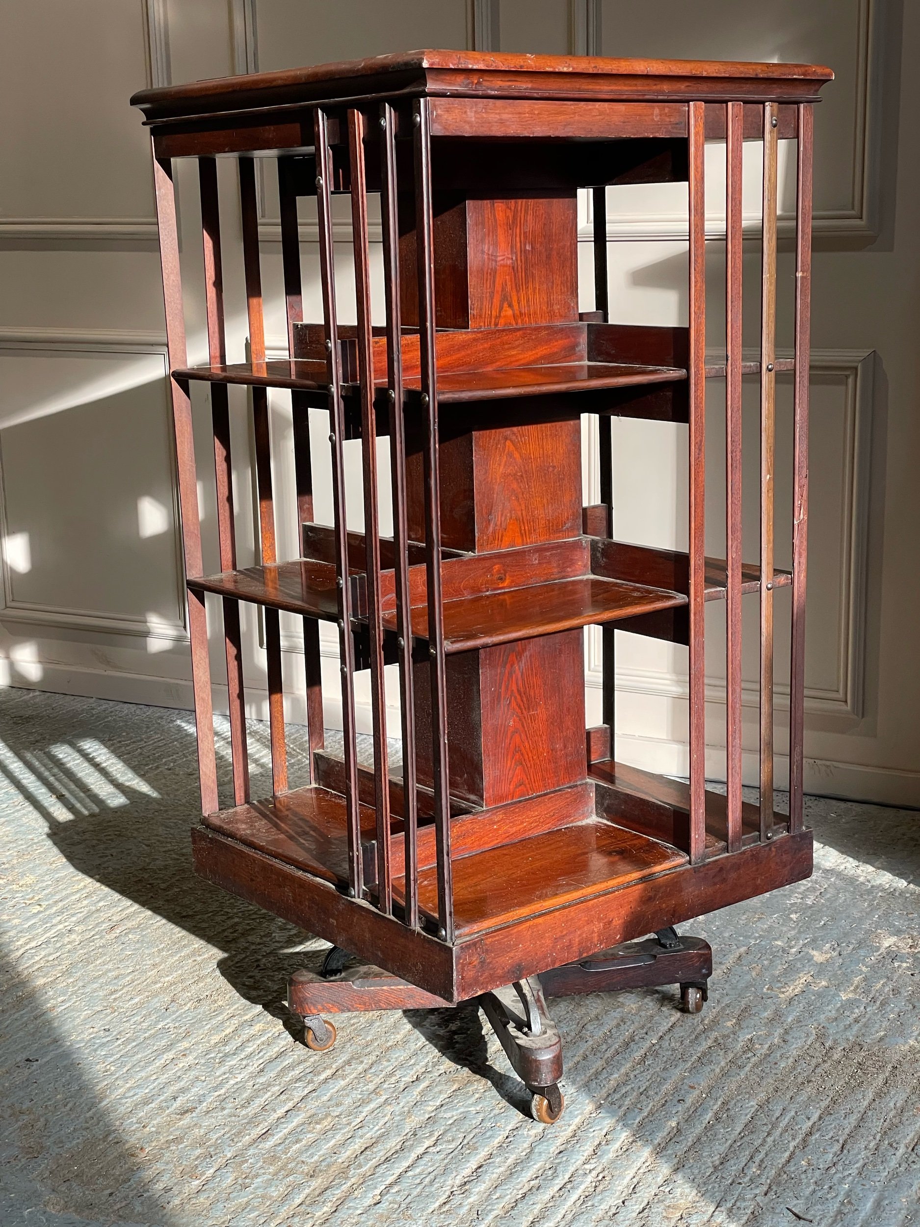 Antique Three Tier Revolving Bookcase