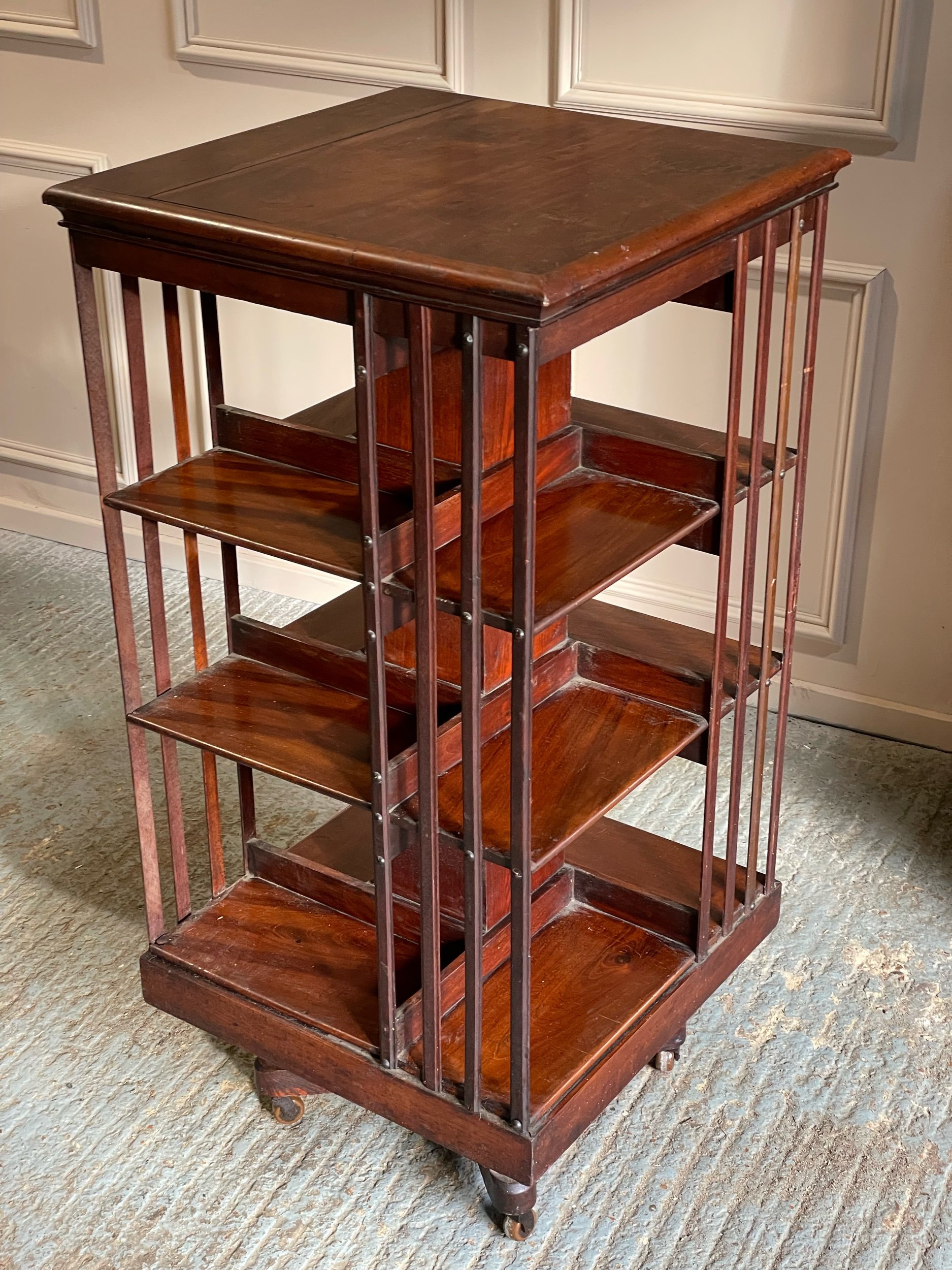 Antique Three Tier Revolving Bookcase