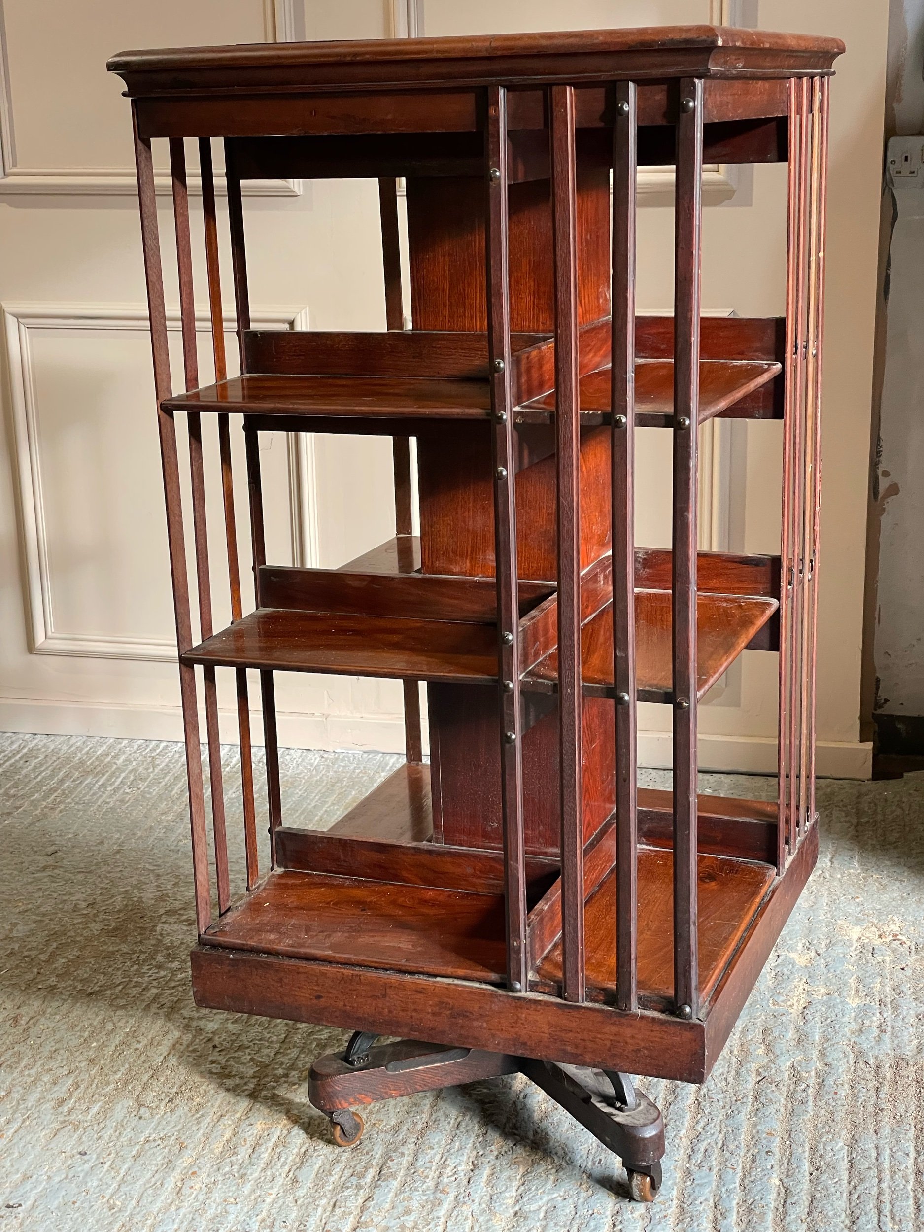 Antique Three Tier Revolving Bookcase