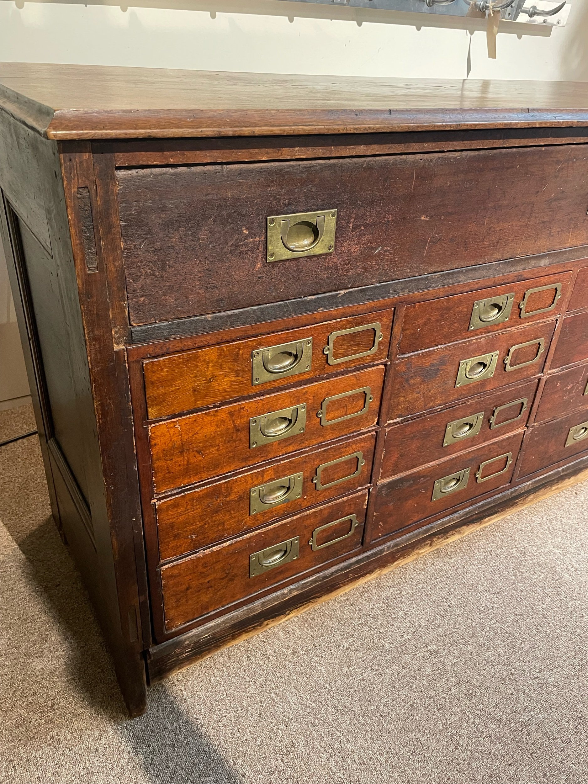 Early 20th Century English Bank of Drawers