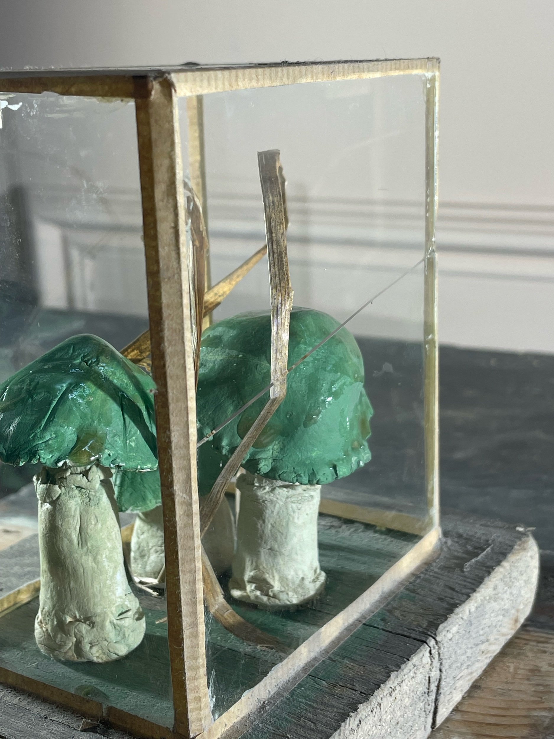 Set of Five 1950s Plaster Mushrooms