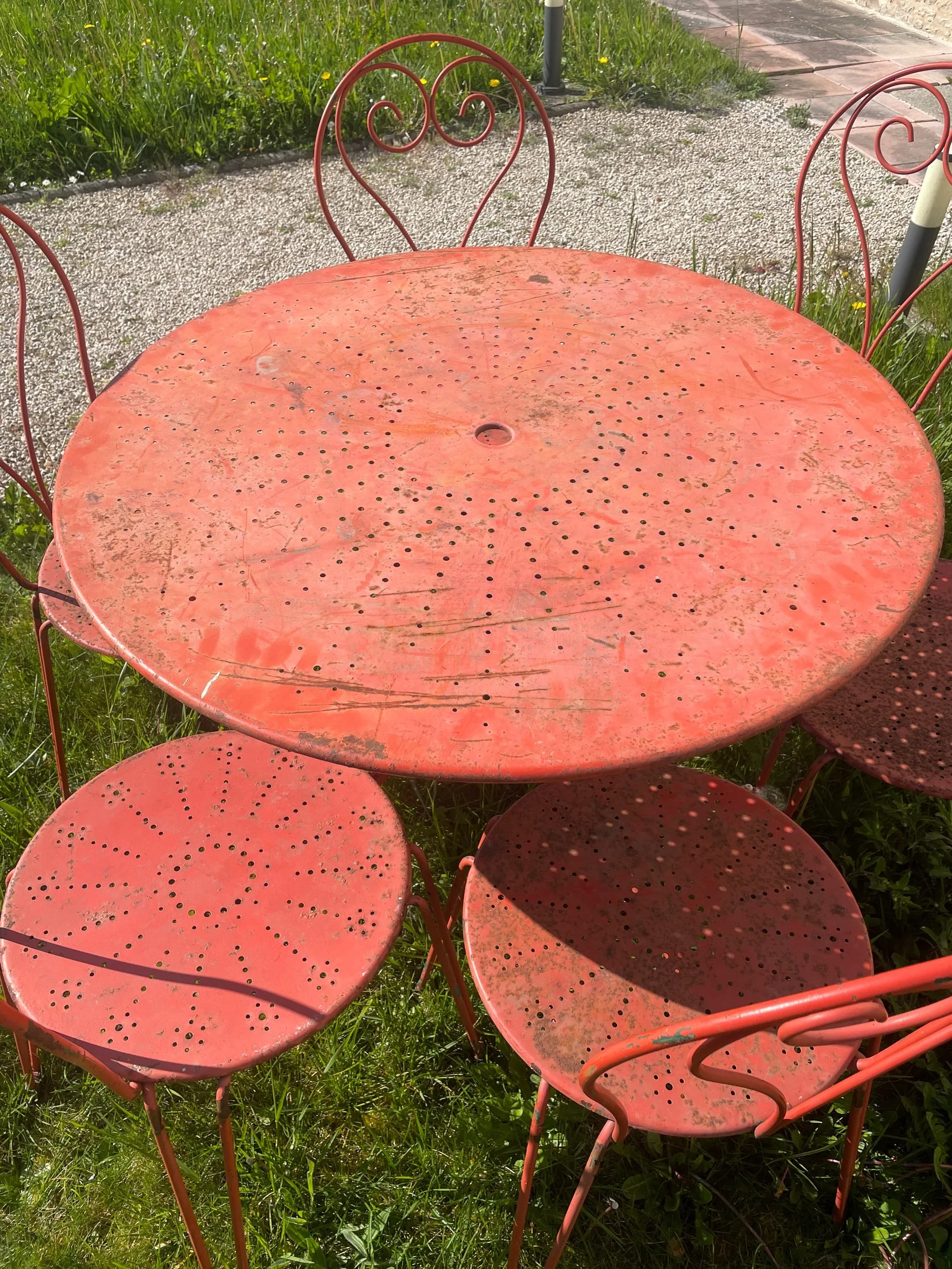 French Garden Table with Six Chairs