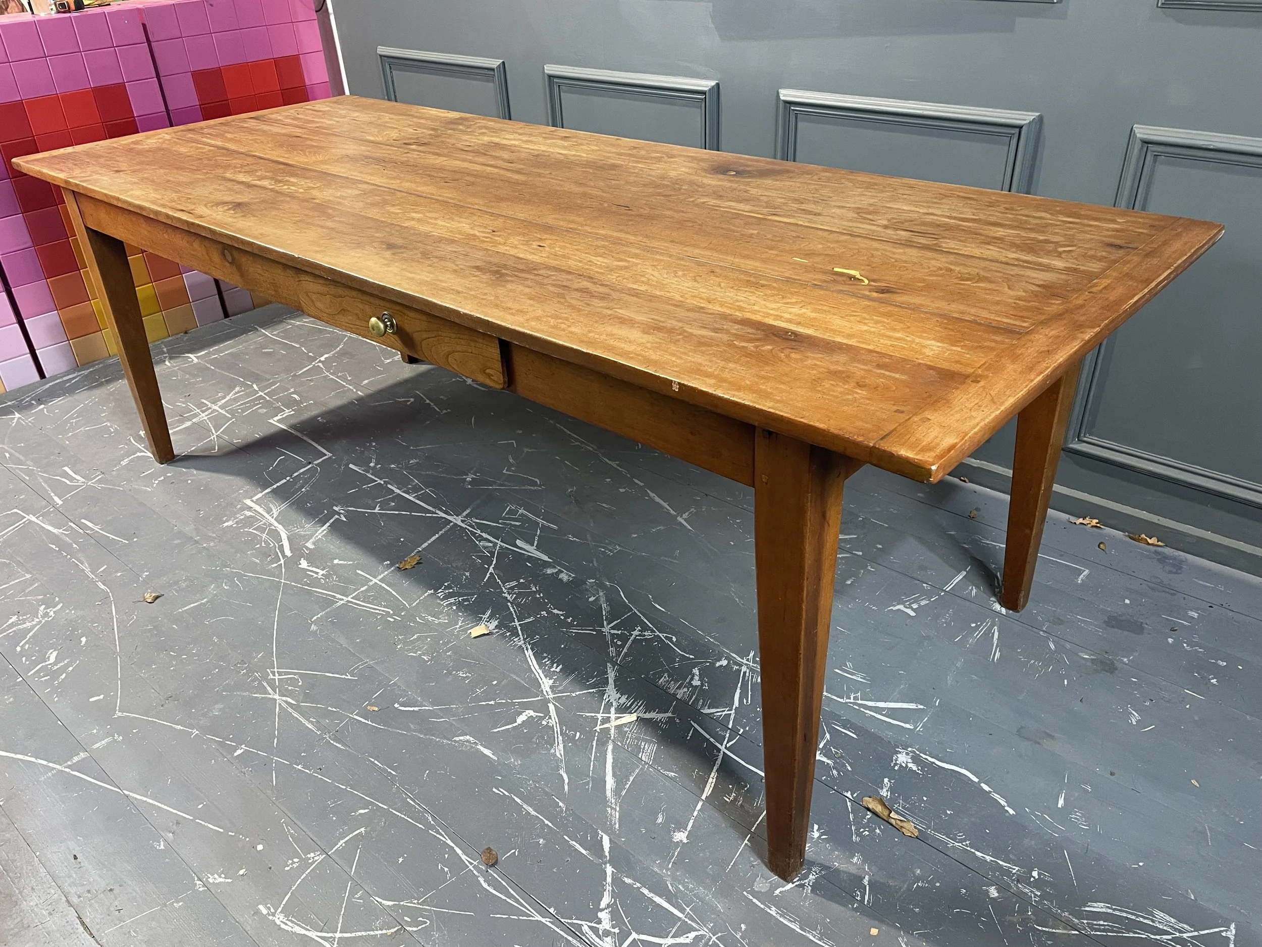 Antique French Cherry Wood Table